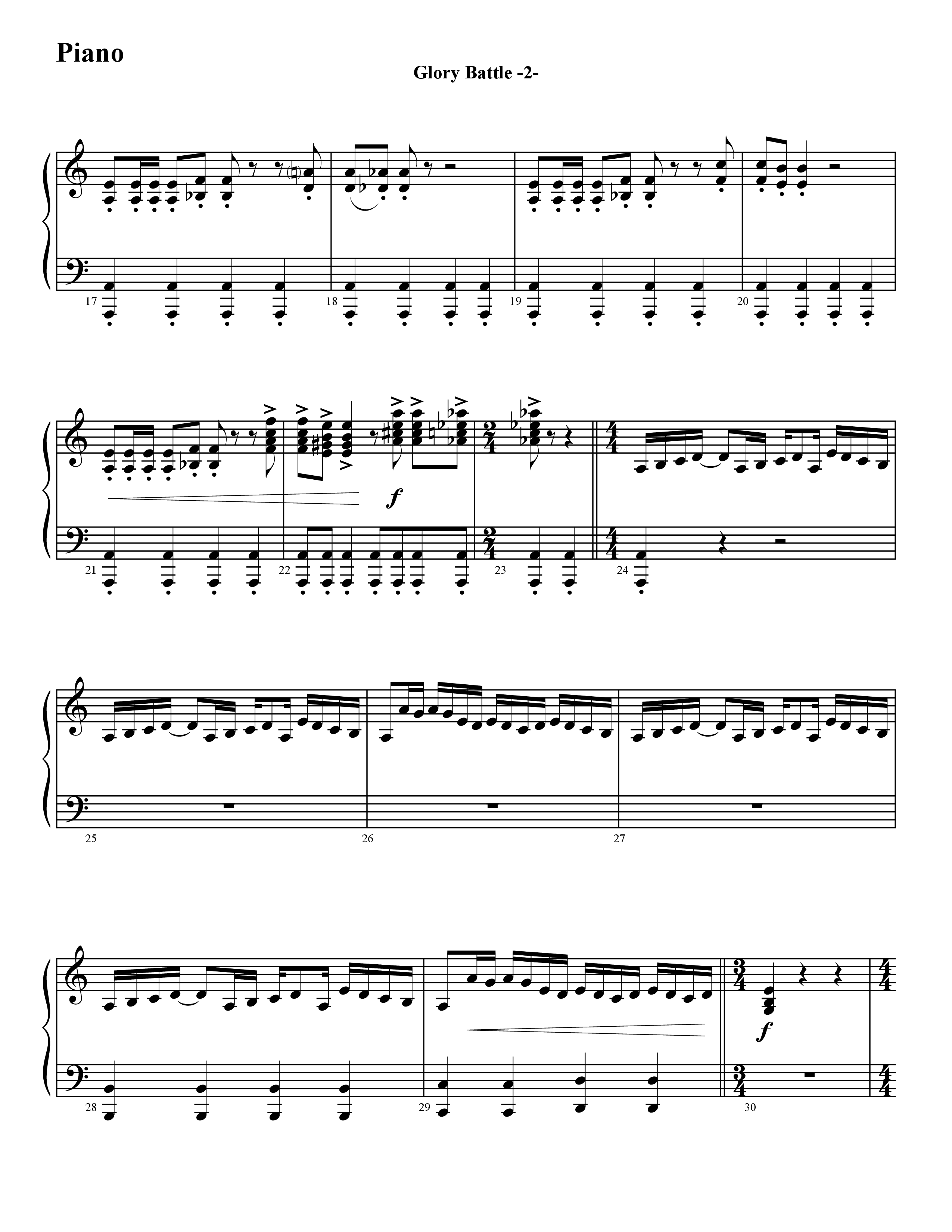 Glory Battle (Instrumental) Piano Sheet (Word Music / Arr. David Hamilton)