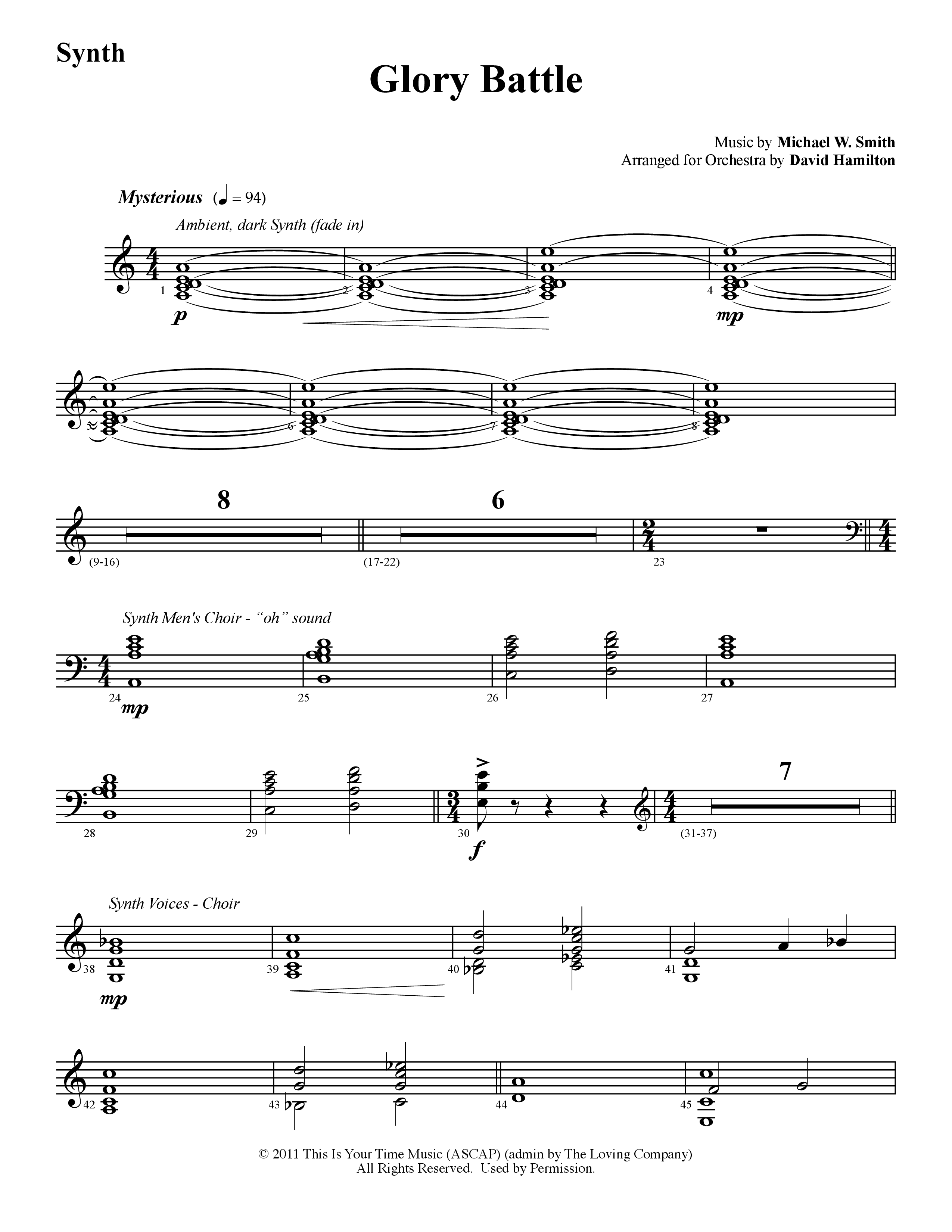 Glory Battle (Instrumental) Synth (Word Music / Arr. David Hamilton)