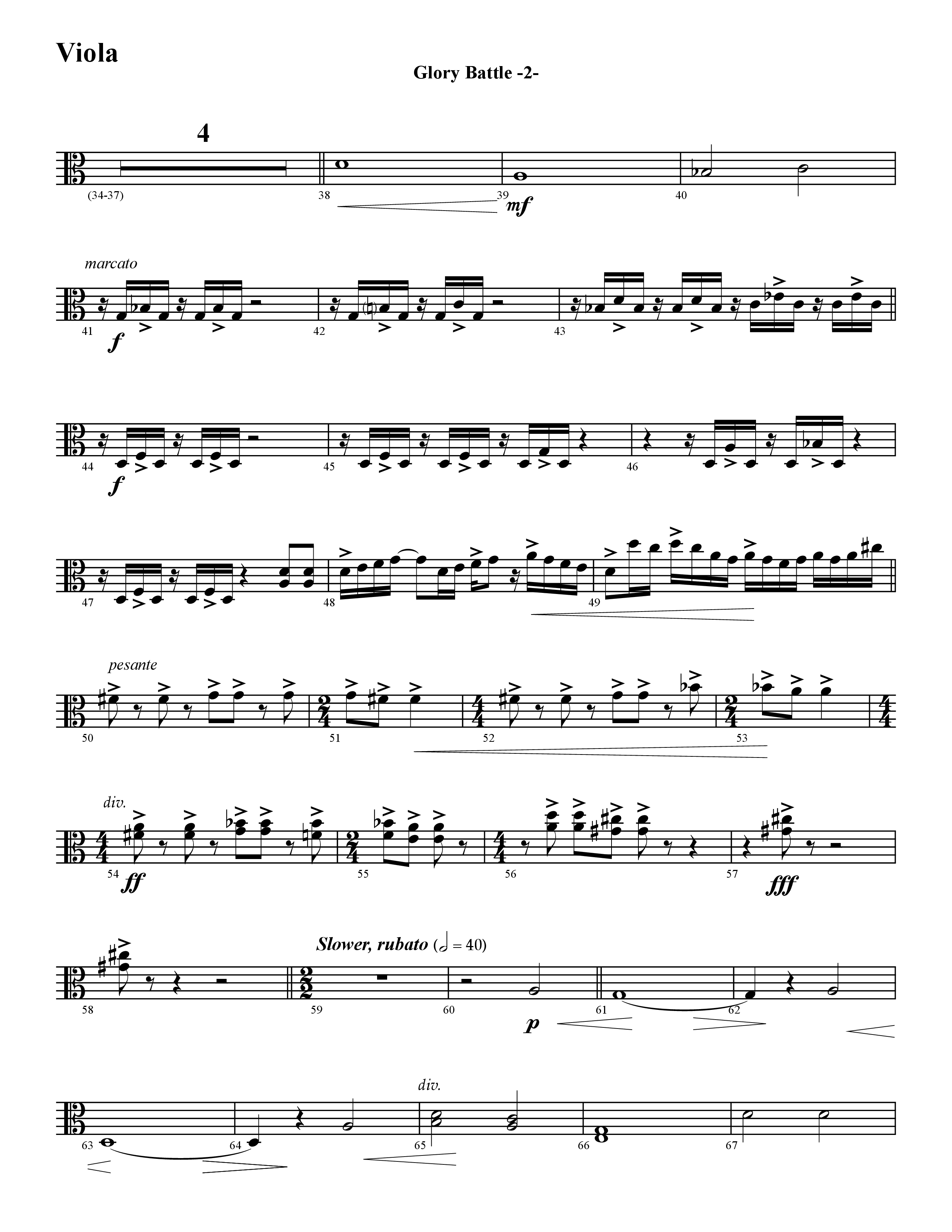 Glory Battle (Instrumental) Viola (Word Music / Arr. David Hamilton)