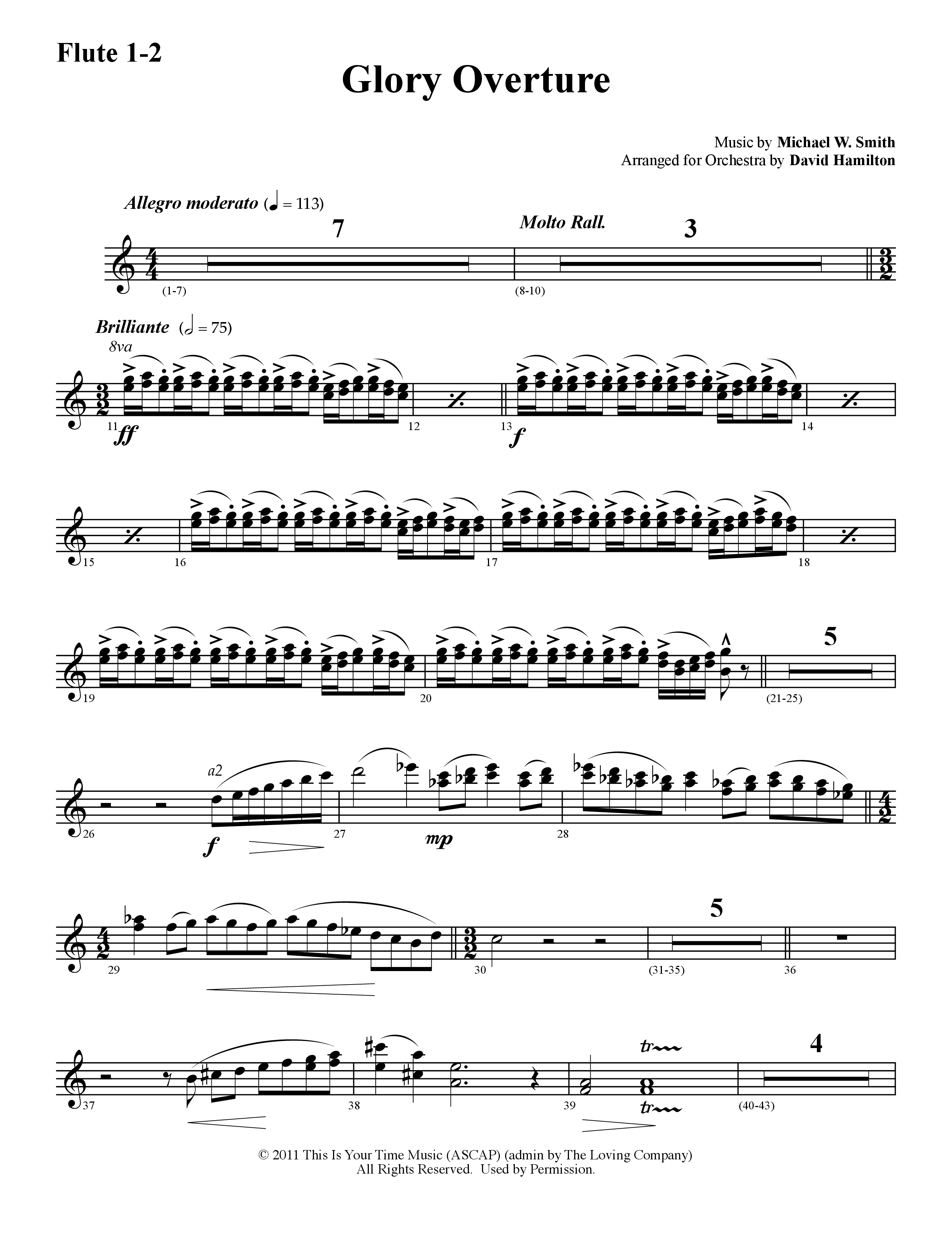 Glory Overture (Instrumental) Flute 1/2 (Word Music / Arr. David Hamilton)