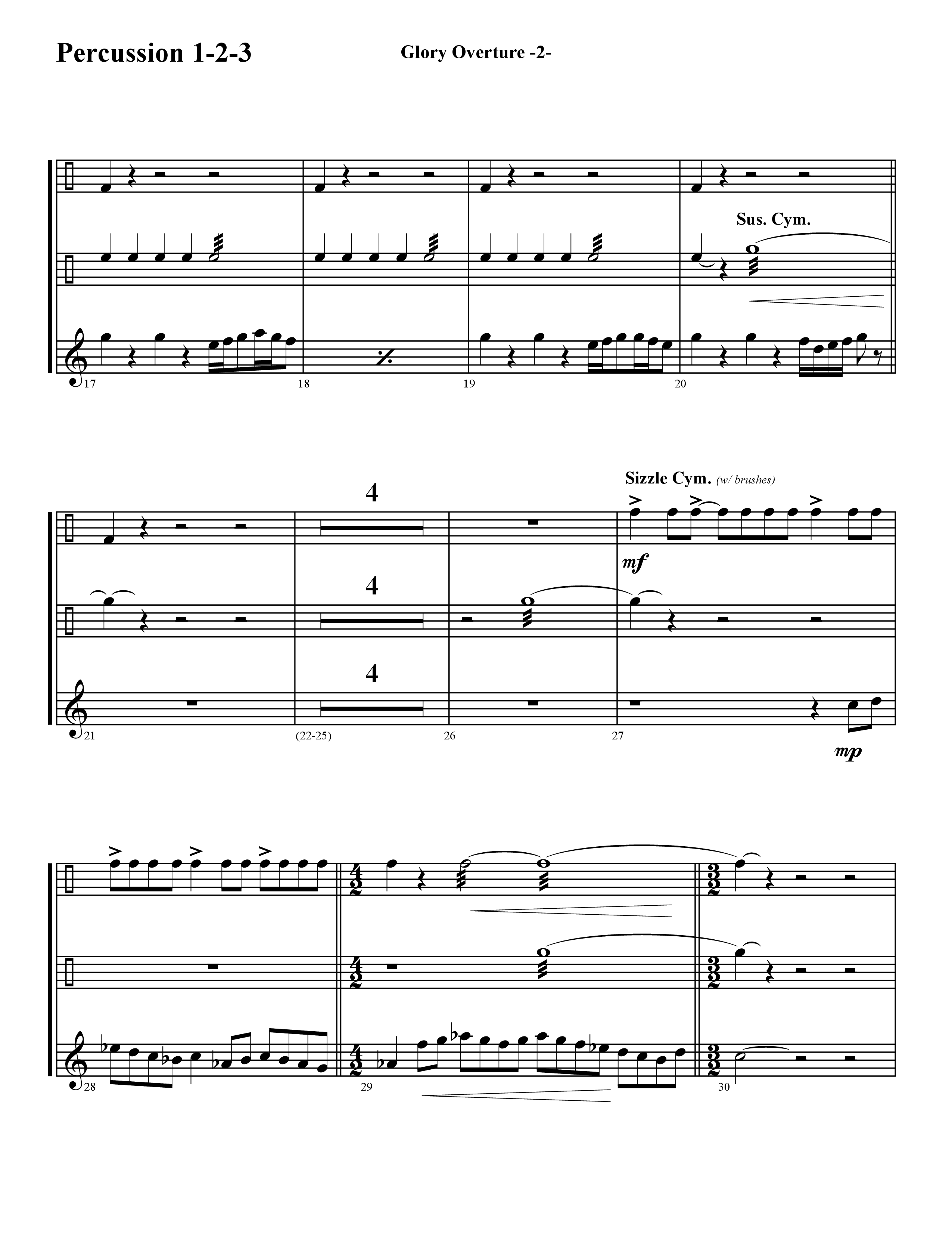 Glory Overture (Instrumental) Percussion (Word Music / Arr. David Hamilton)