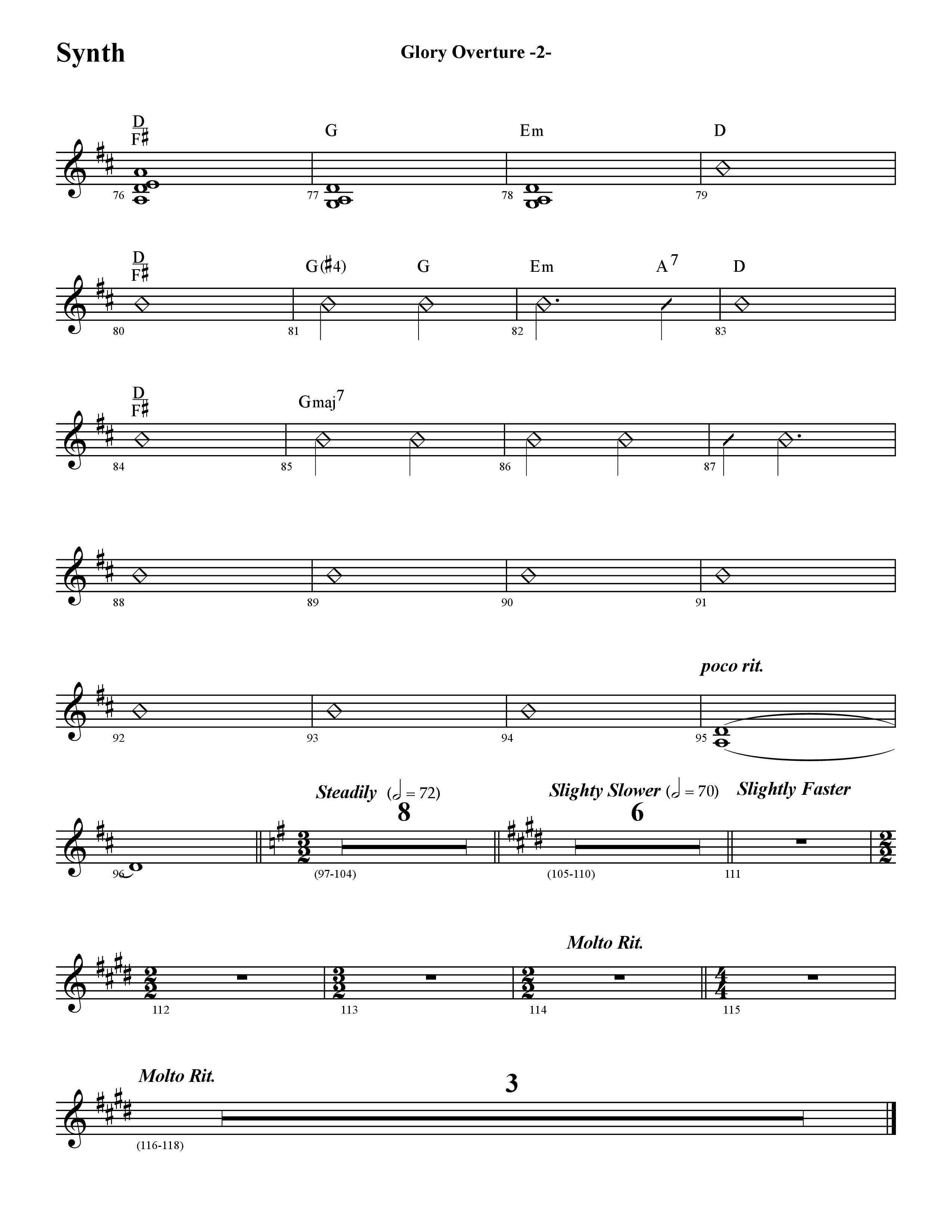 Glory Overture (Instrumental) Synth (Word Music / Arr. David Hamilton)