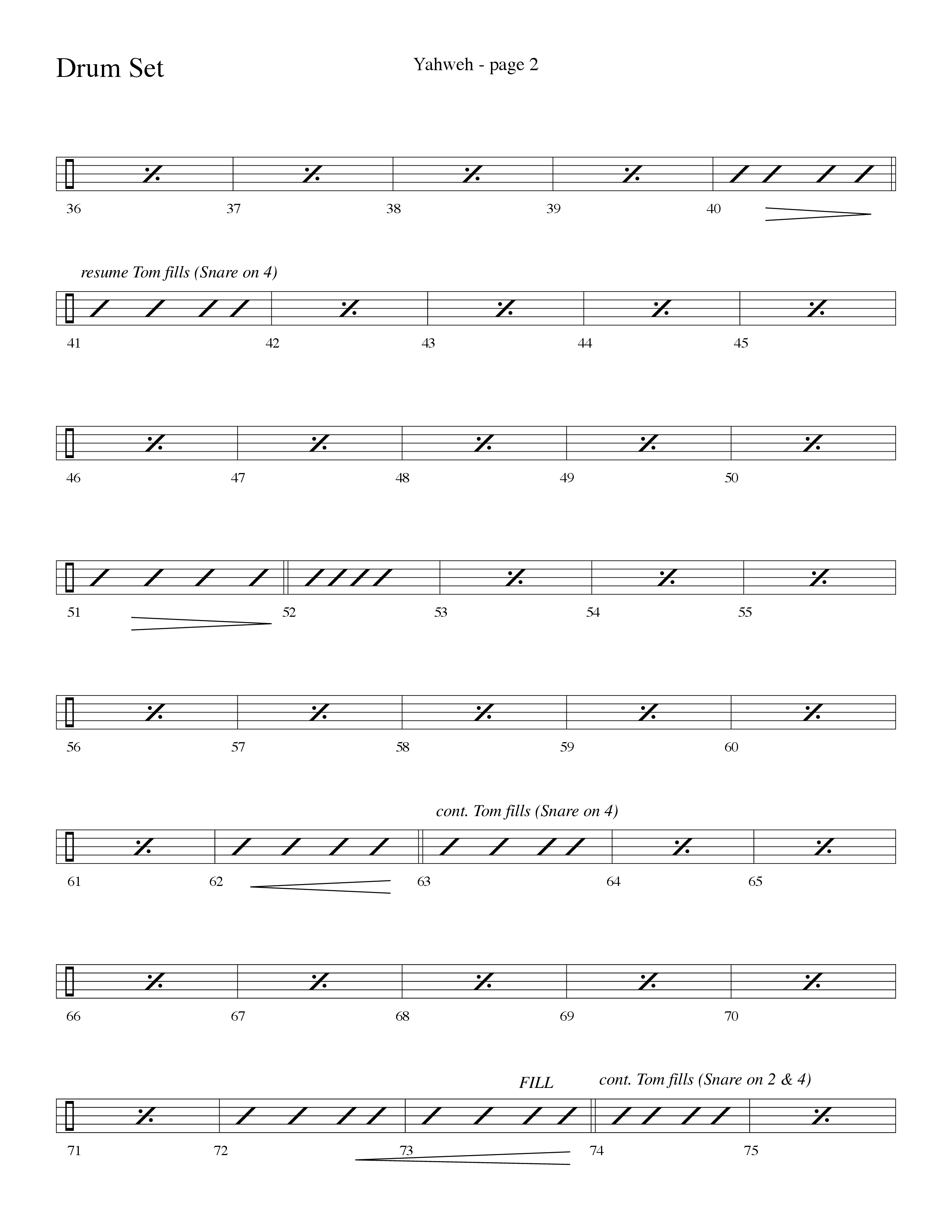 Yahweh (Choral Anthem SATB) Drum Set (Word Music Choral / Arr. Lari Goss)