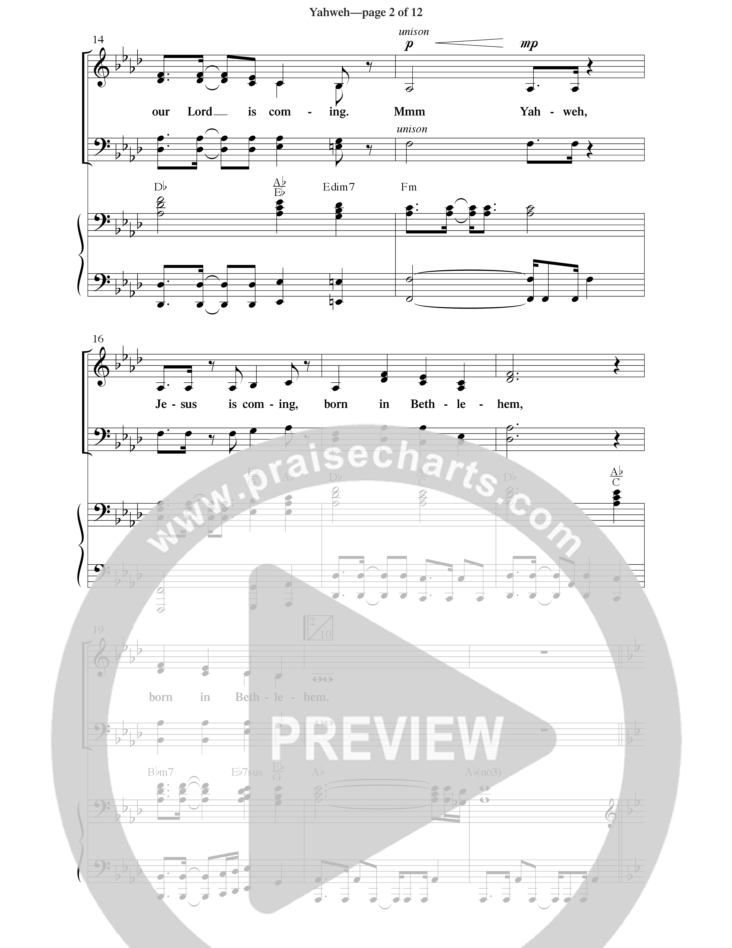 Yahweh (Choral Anthem SATB) Anthem (SATB/Piano) (Word Music Choral / Arr. Lari Goss)