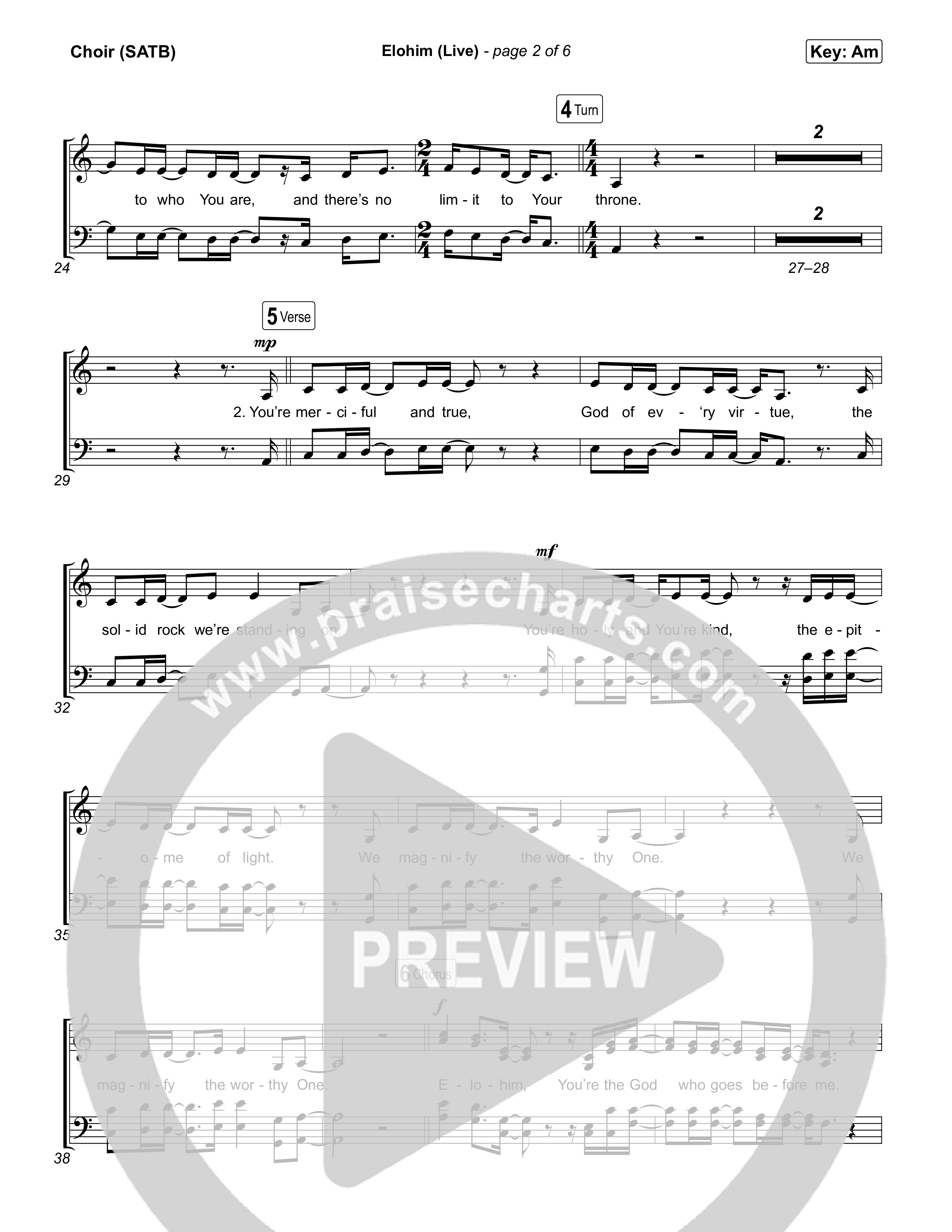 Elohim (Live) Choir Sheet (SATB) (Noah Paul Harrison)