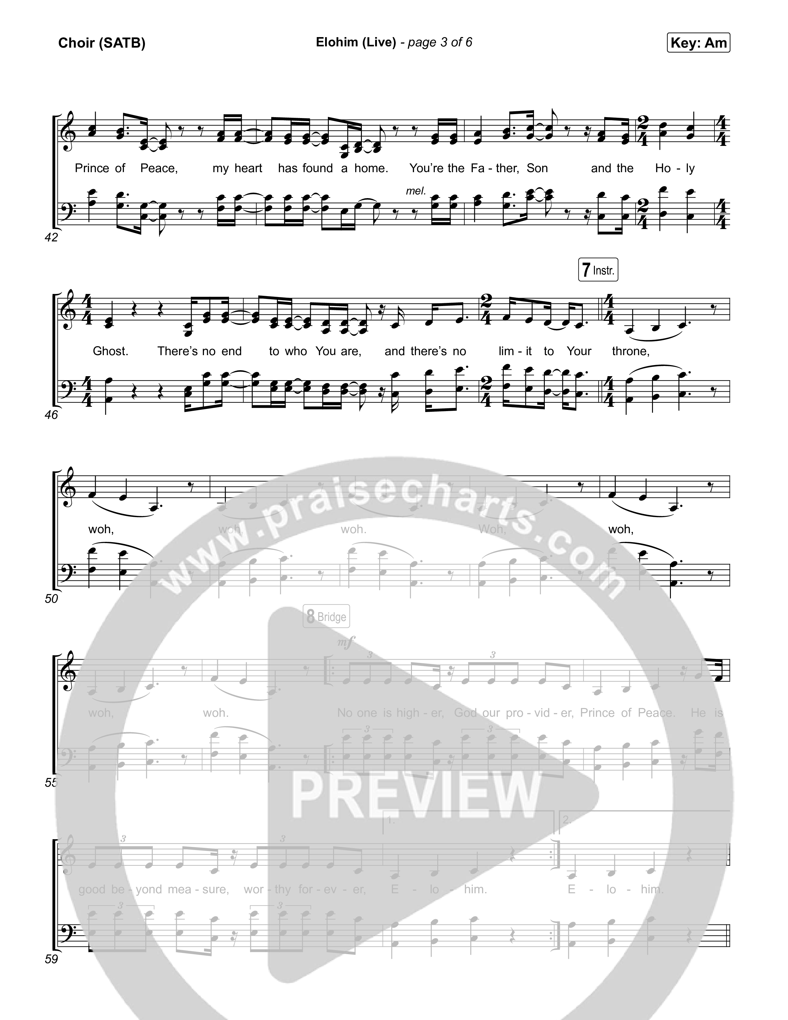 Elohim (Live) Choir Sheet (SATB) (Noah Paul Harrison)