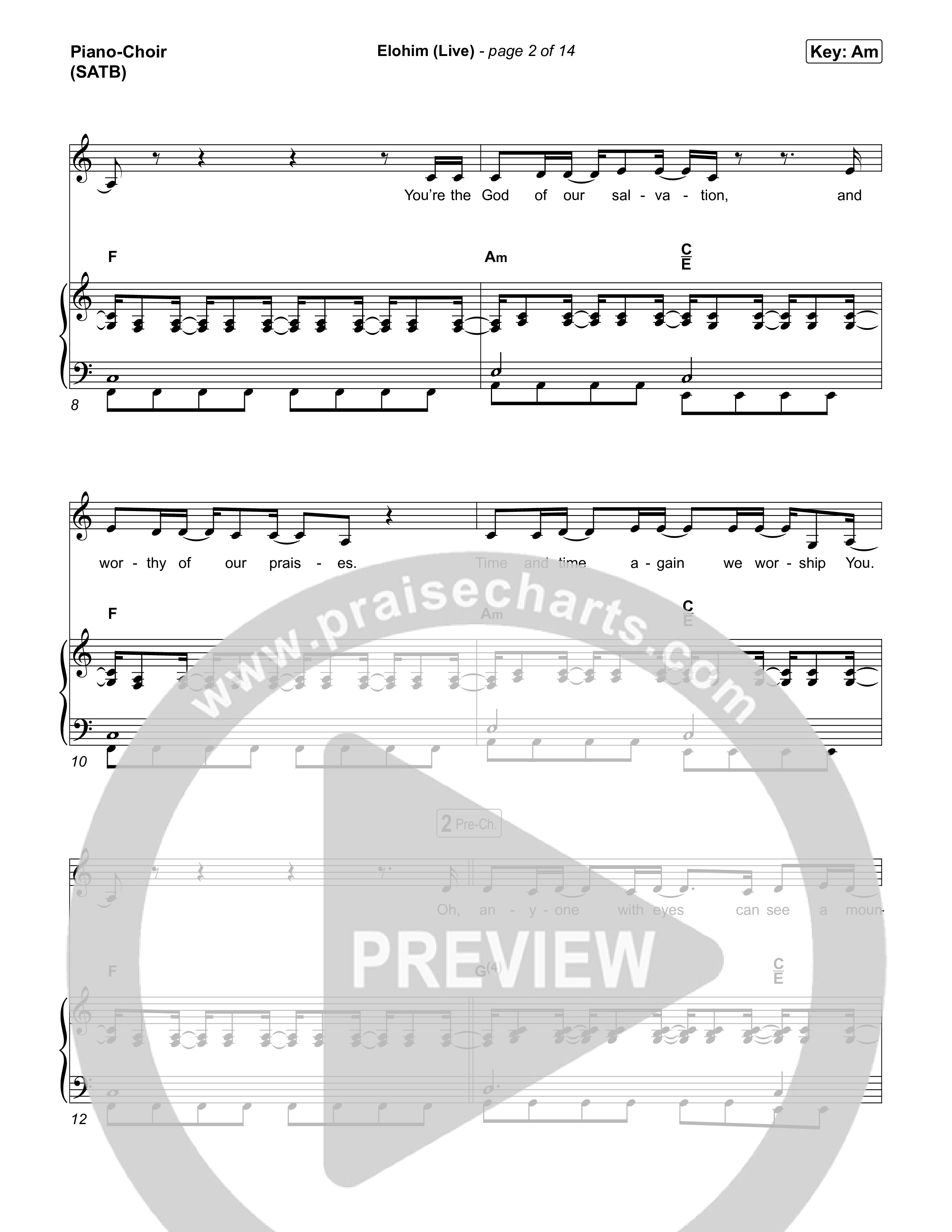 Elohim (Live) Piano/Vocal Pack (Noah Paul Harrison)