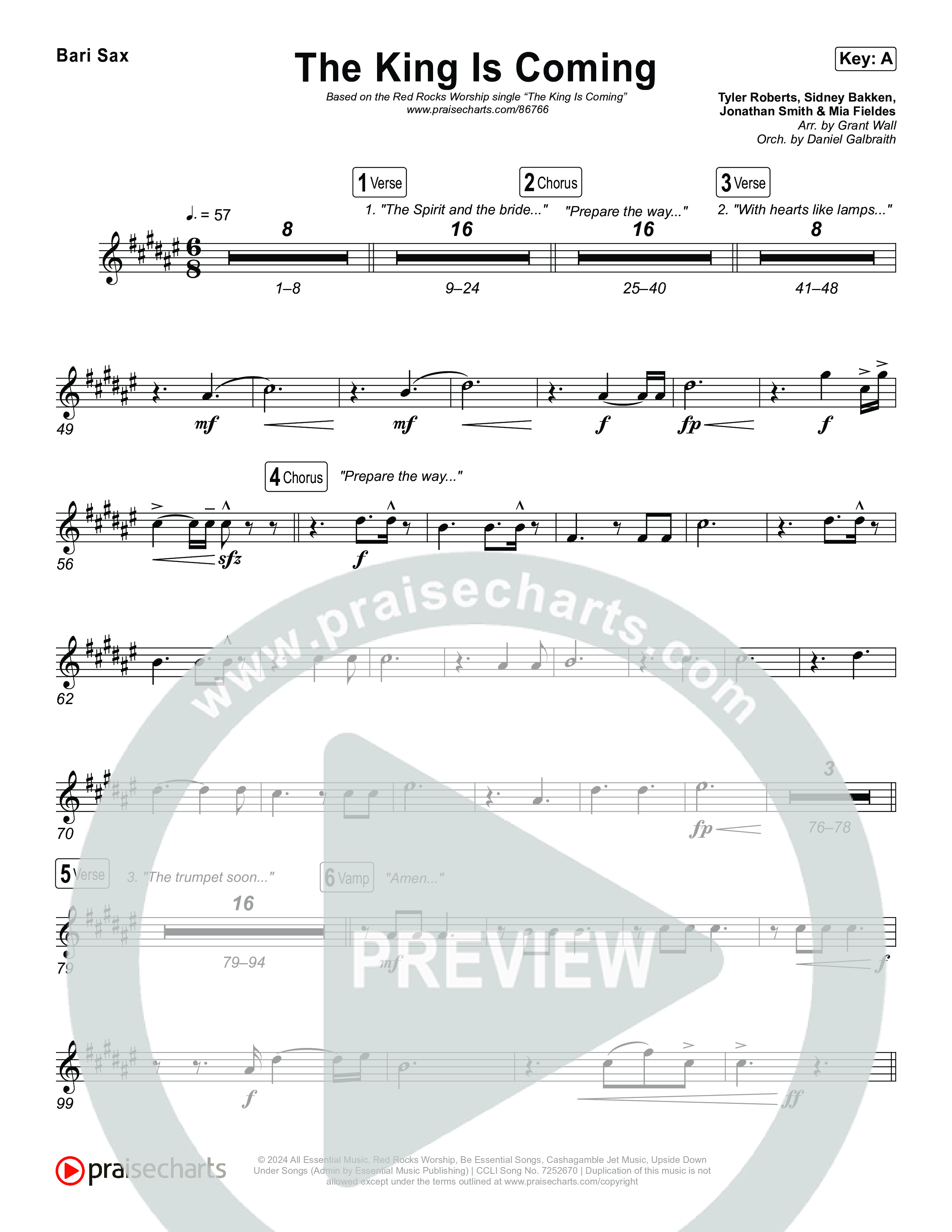 The King Is Coming (Live) Bari Sax (Red Rocks Worship)