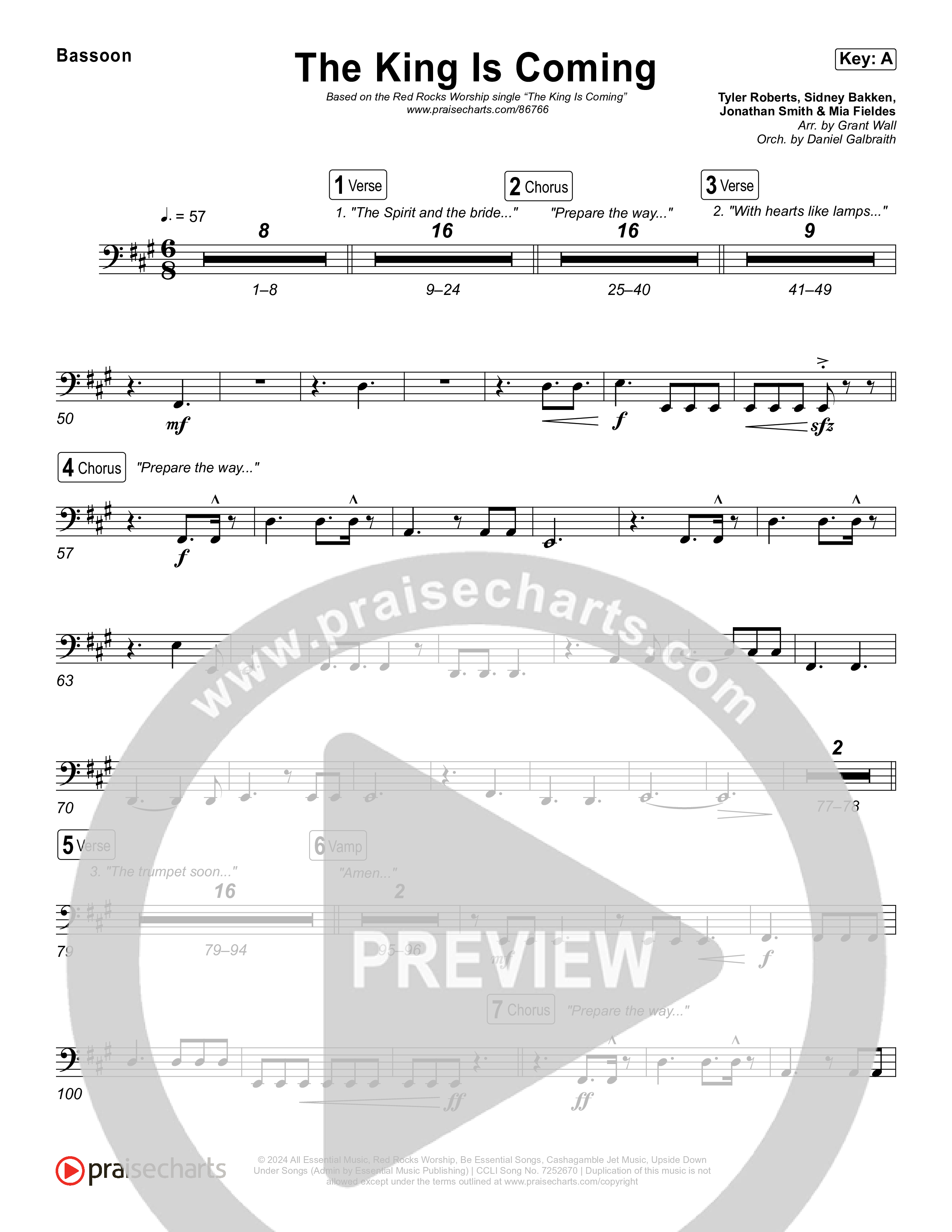 The King Is Coming (Live) Bassoon (Red Rocks Worship)