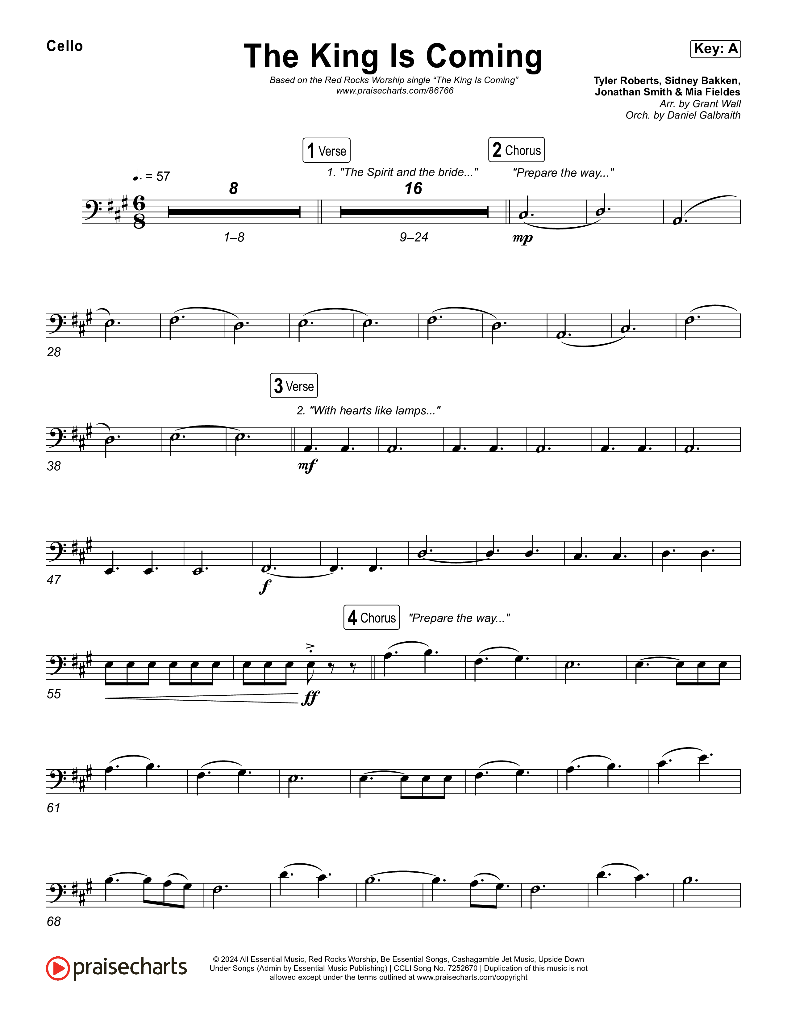 The King Is Coming (Live) Cello (Red Rocks Worship)