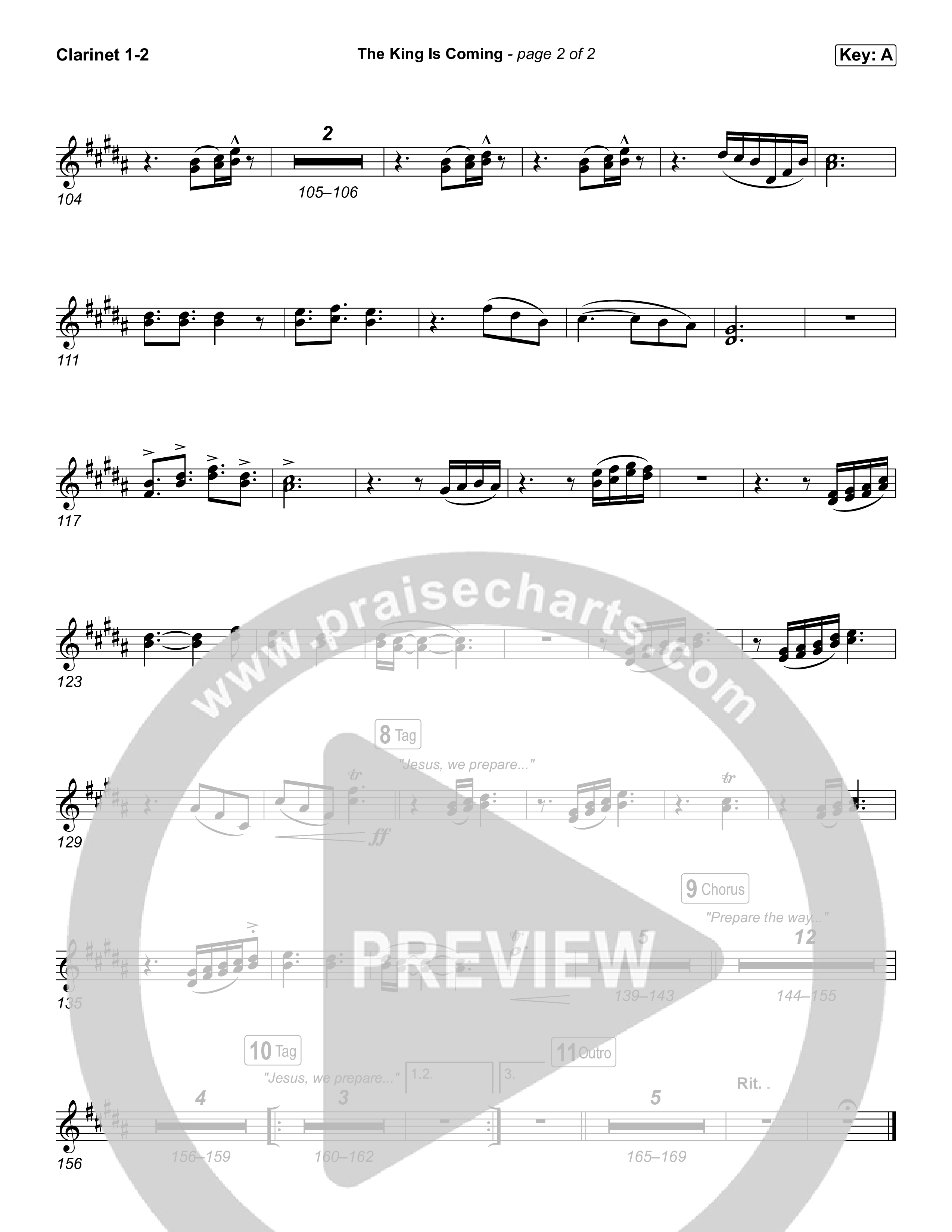 The King Is Coming (Live) Clarinet 1,2 (Red Rocks Worship)