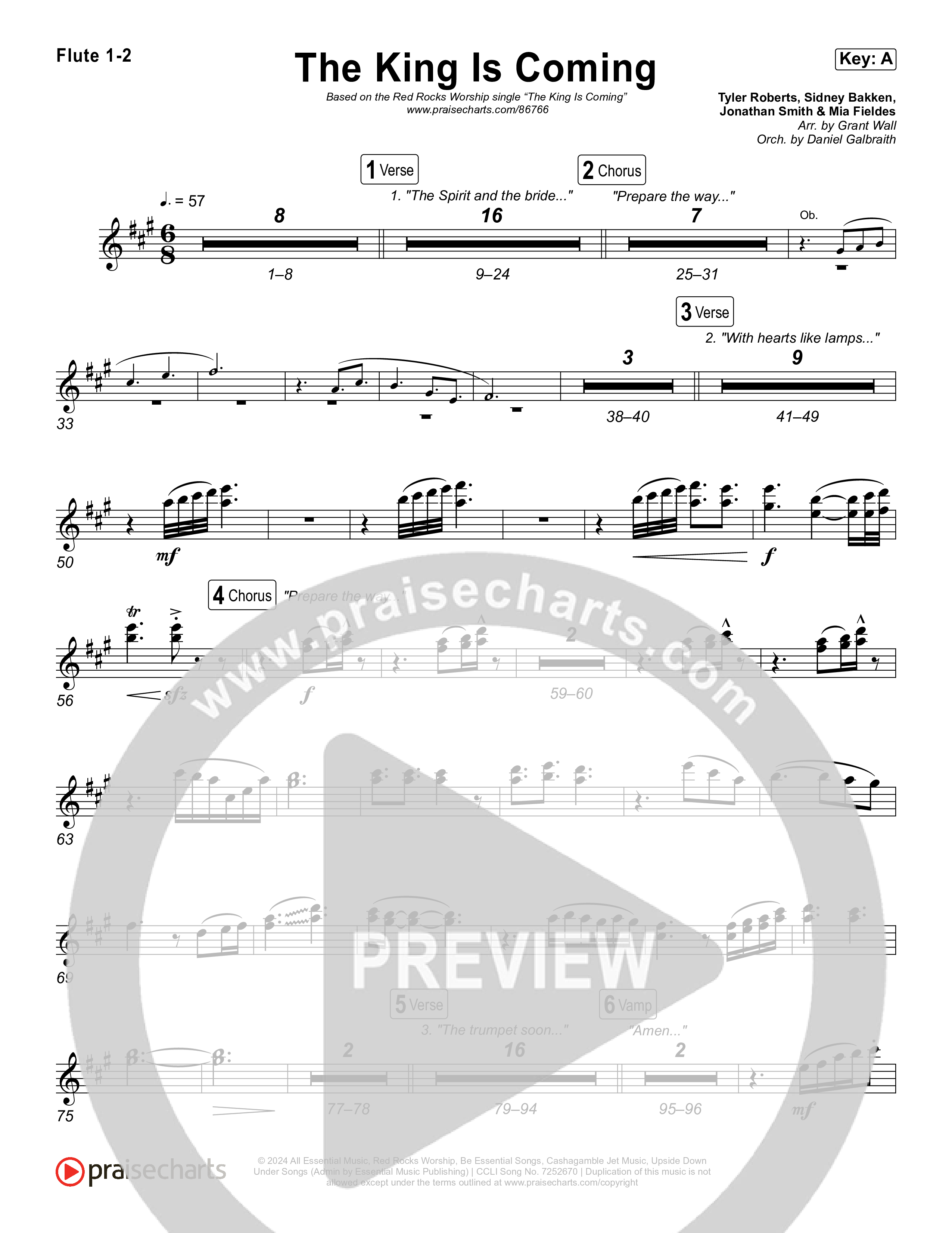 The King Is Coming (Live) Flute 1,2 (Red Rocks Worship)