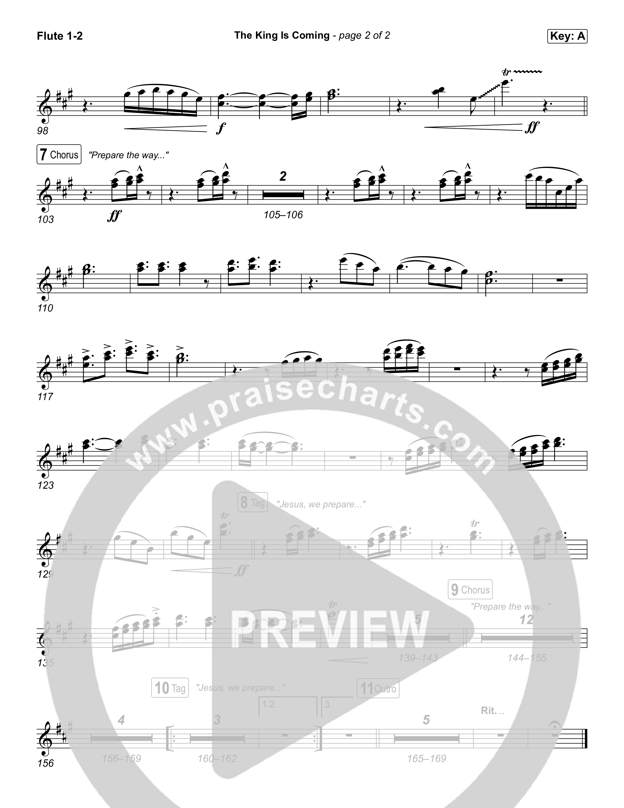 The King Is Coming (Live) Flute 1,2 (Red Rocks Worship)