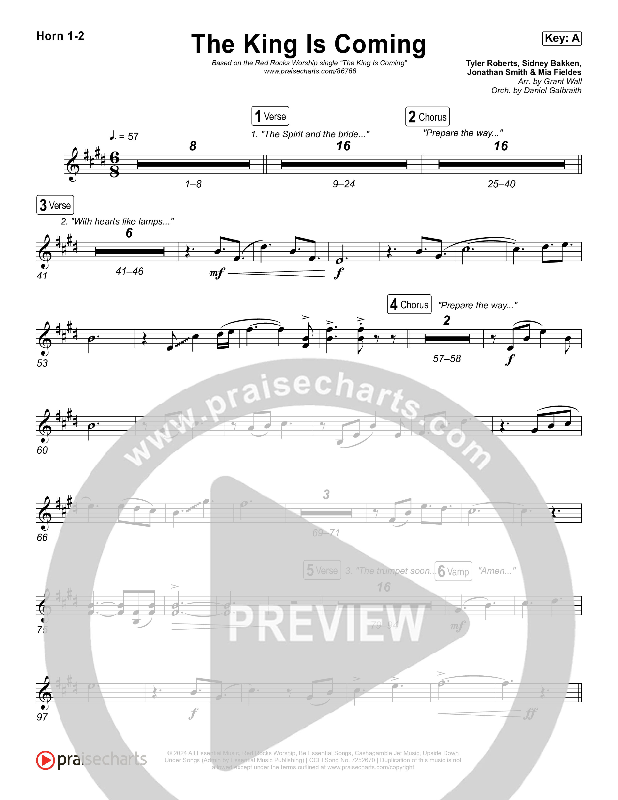 The King Is Coming (Live) Brass Pack (Red Rocks Worship)