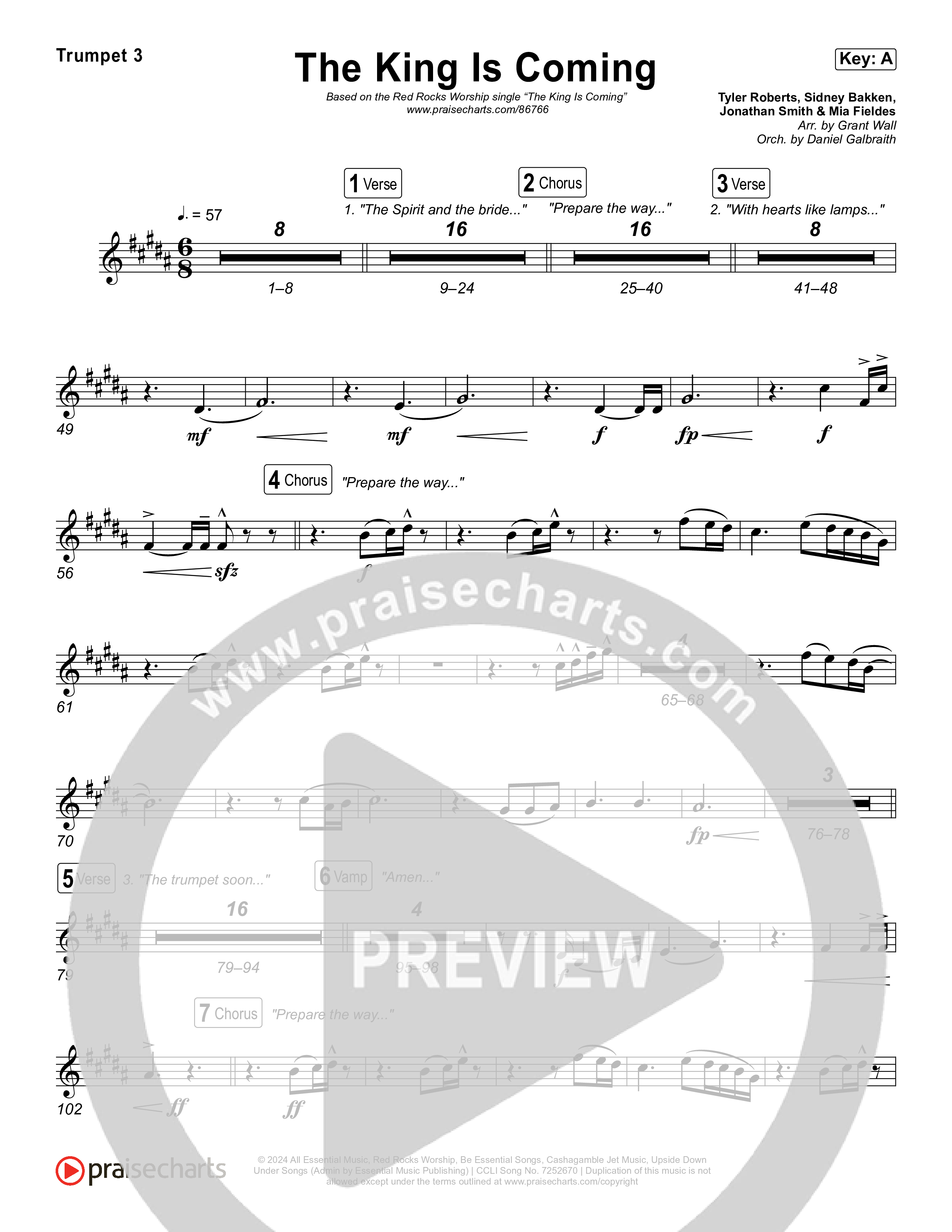 The King Is Coming (Live) Trumpet 3 (Red Rocks Worship)