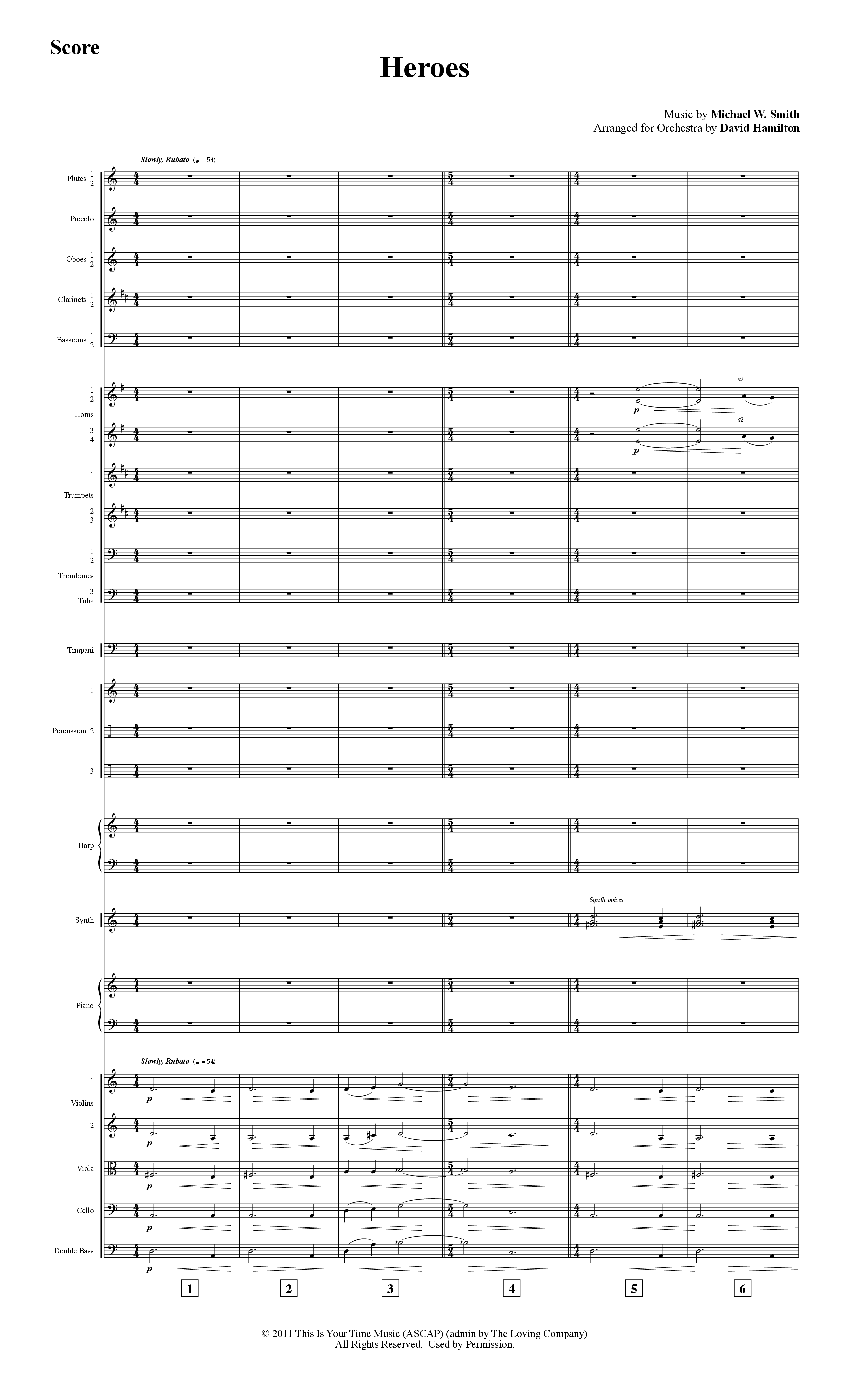 Heroes (Instrumental) Orchestration (Word Music / Arr. David Hamilton)