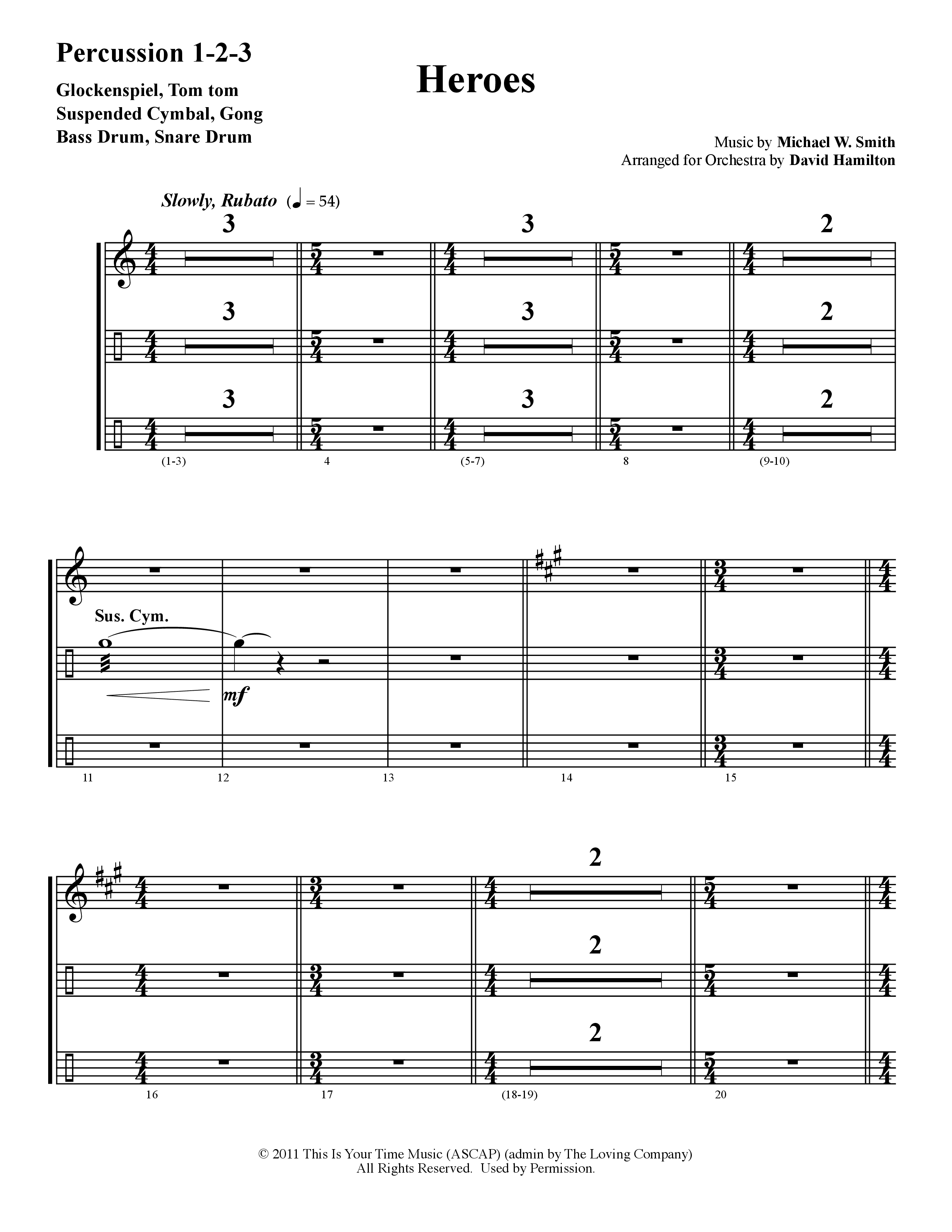 Heroes (Instrumental) Percussion (Word Music / Arr. David Hamilton)