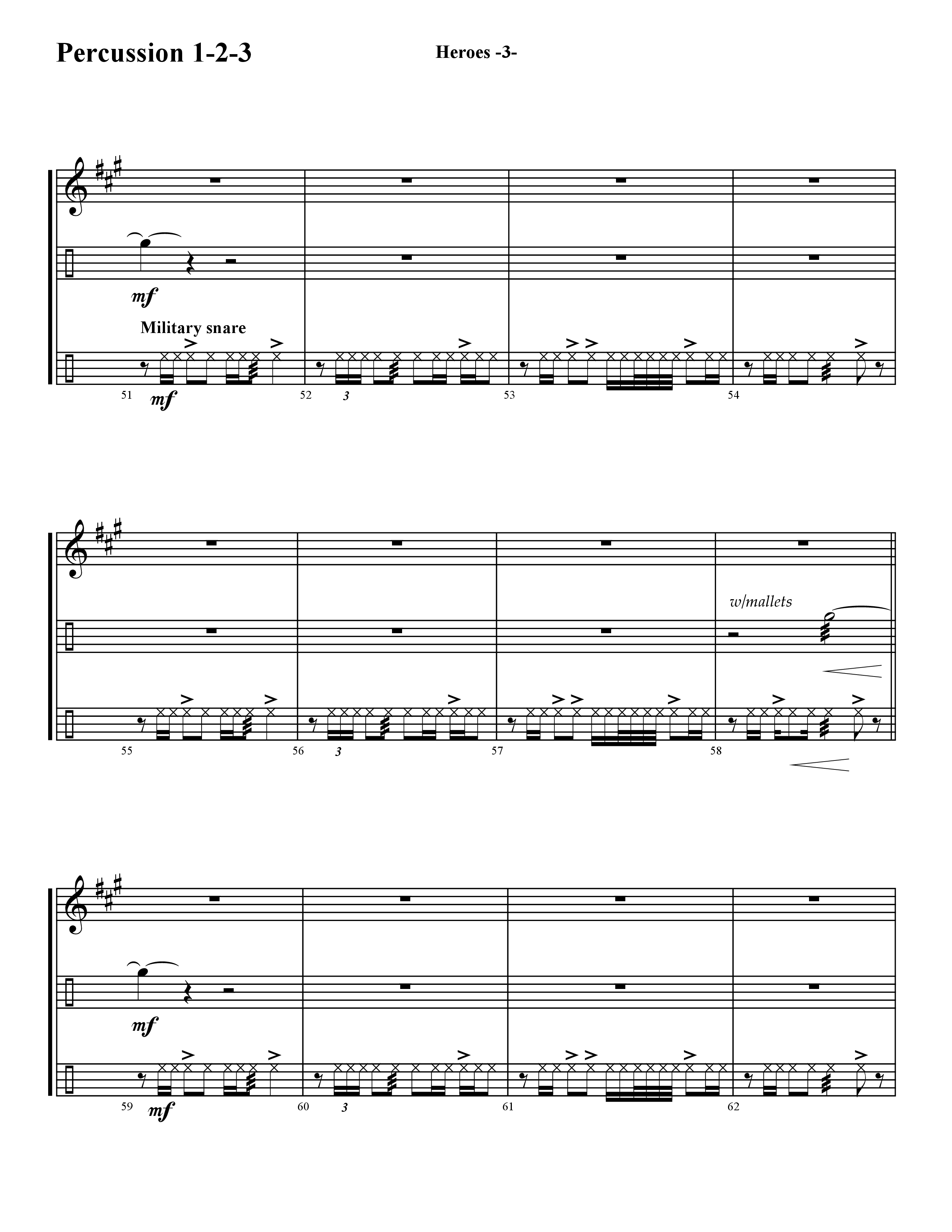 Heroes (Instrumental) Percussion (Word Music / Arr. David Hamilton)