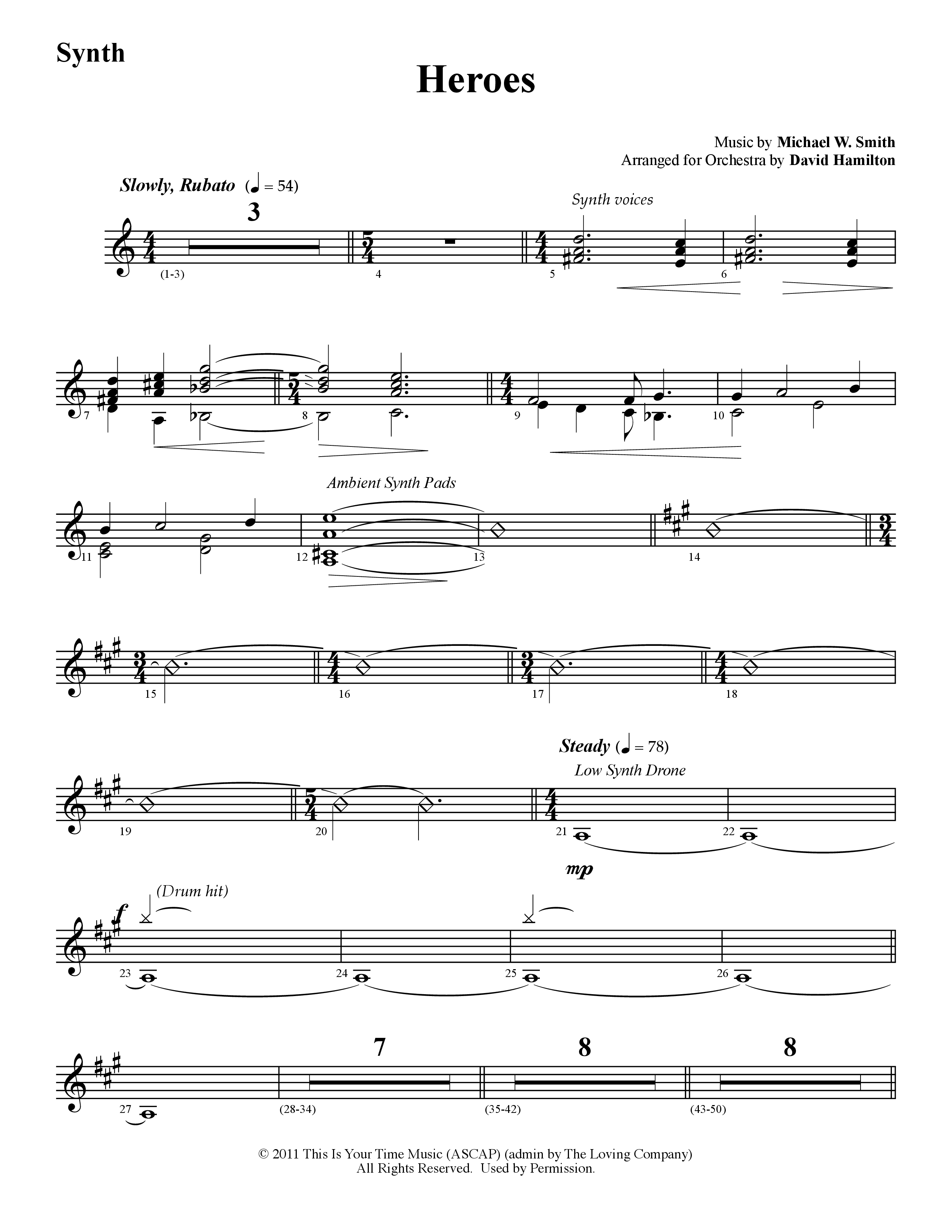 Heroes (Instrumental) Synth (Word Music / Arr. David Hamilton)