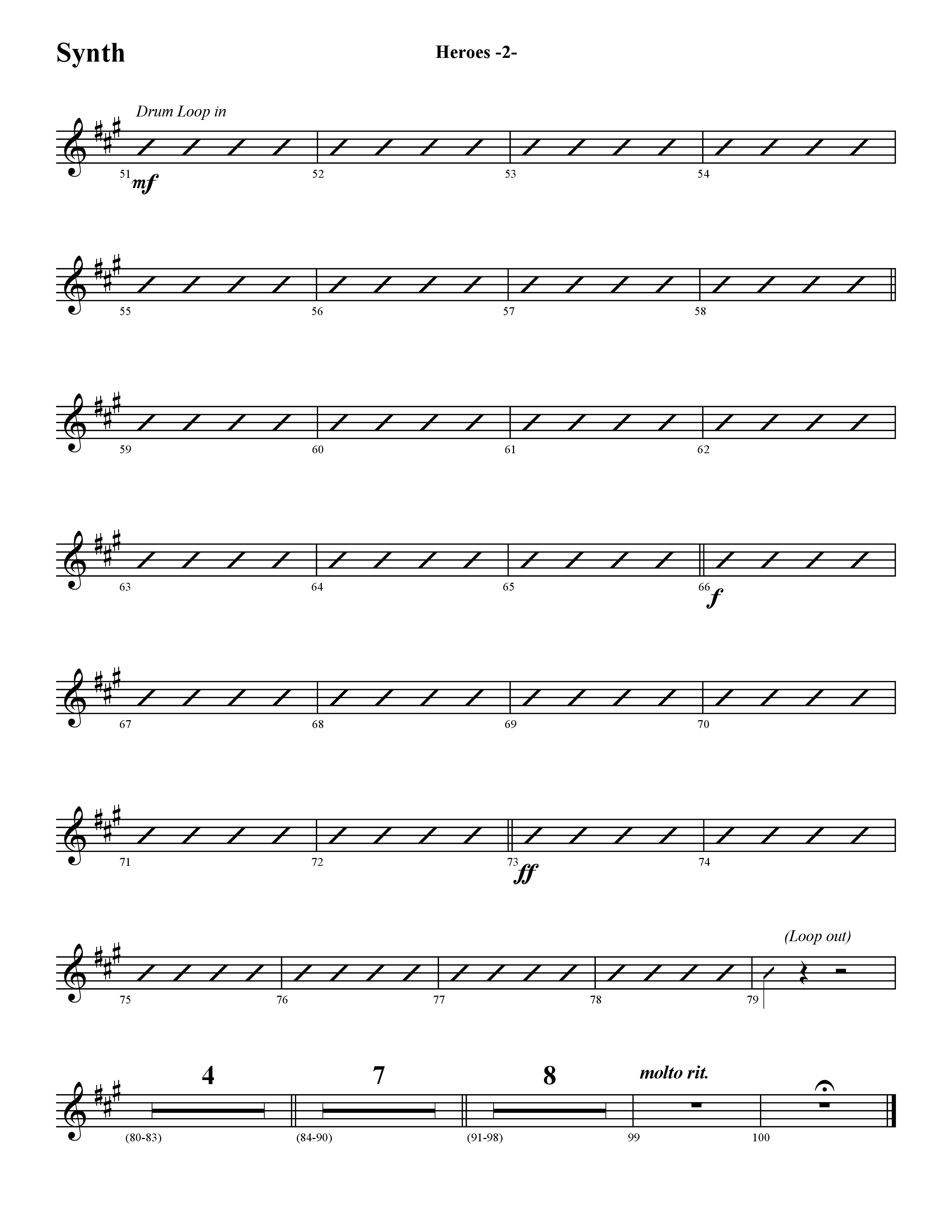 Heroes (Instrumental) Synth (Word Music / Arr. David Hamilton)