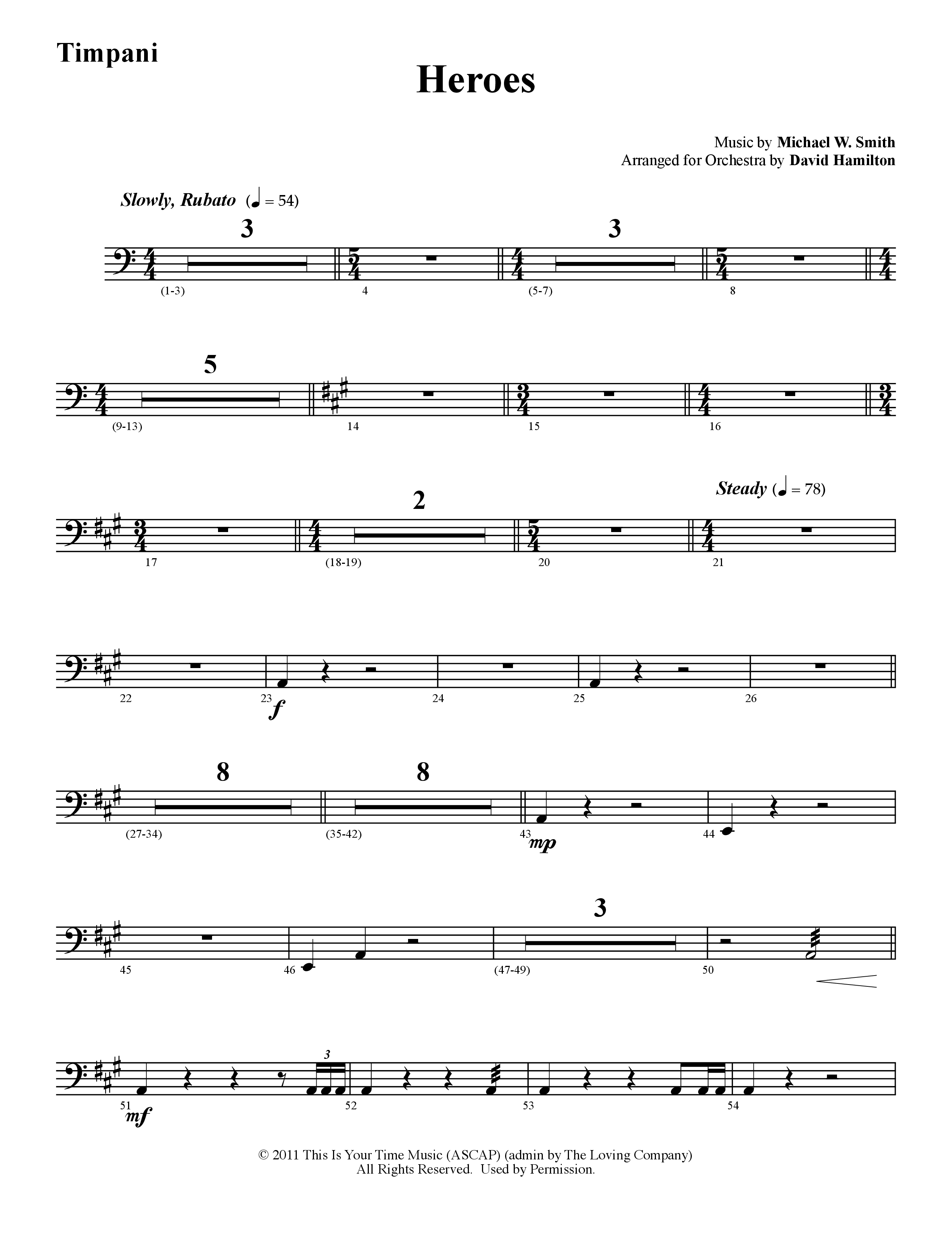 Heroes (Instrumental) Timpani (Word Music / Arr. David Hamilton)