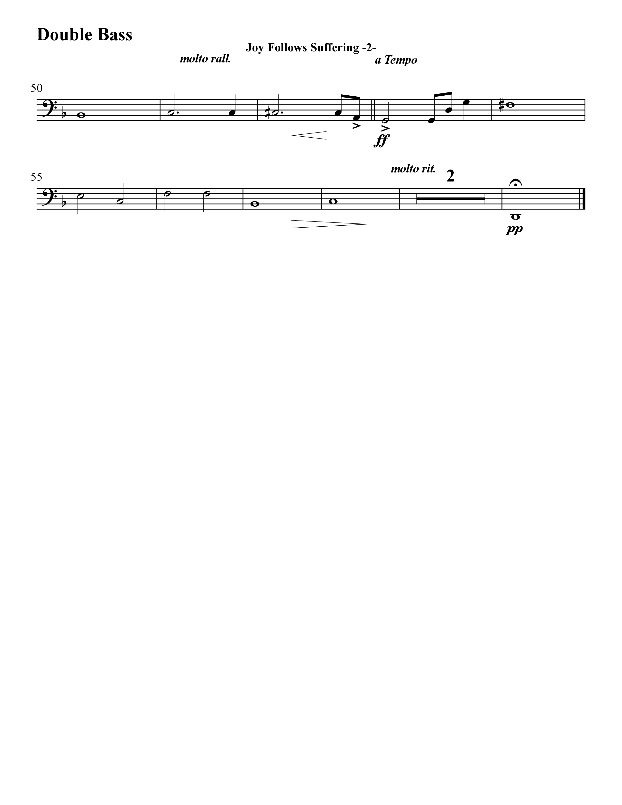 Joy Follows Suffering (Instrumental) Double Bass (Word Music / Arr. David Hamilton)