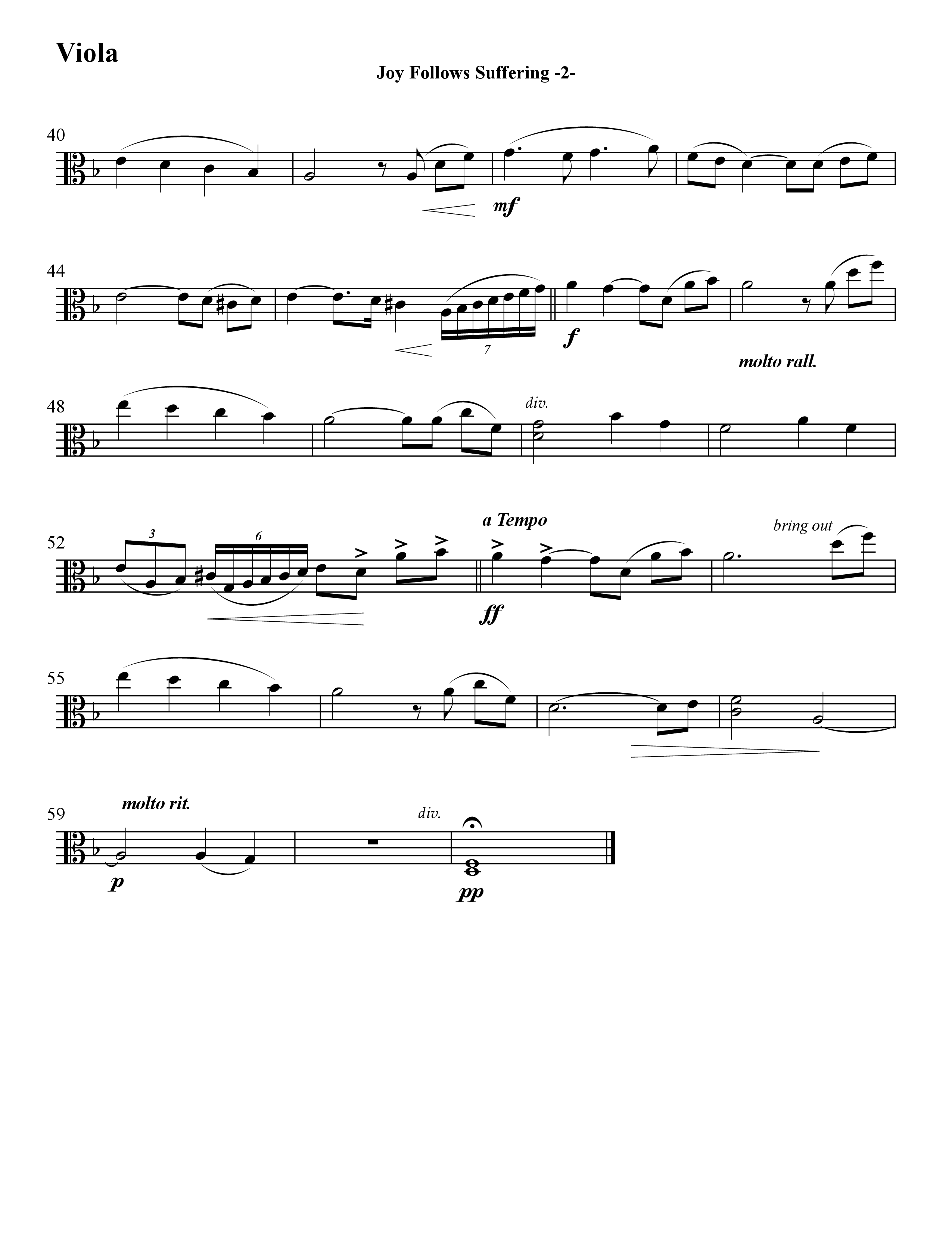 Joy Follows Suffering (Instrumental) Viola (Word Music / Arr. David Hamilton)