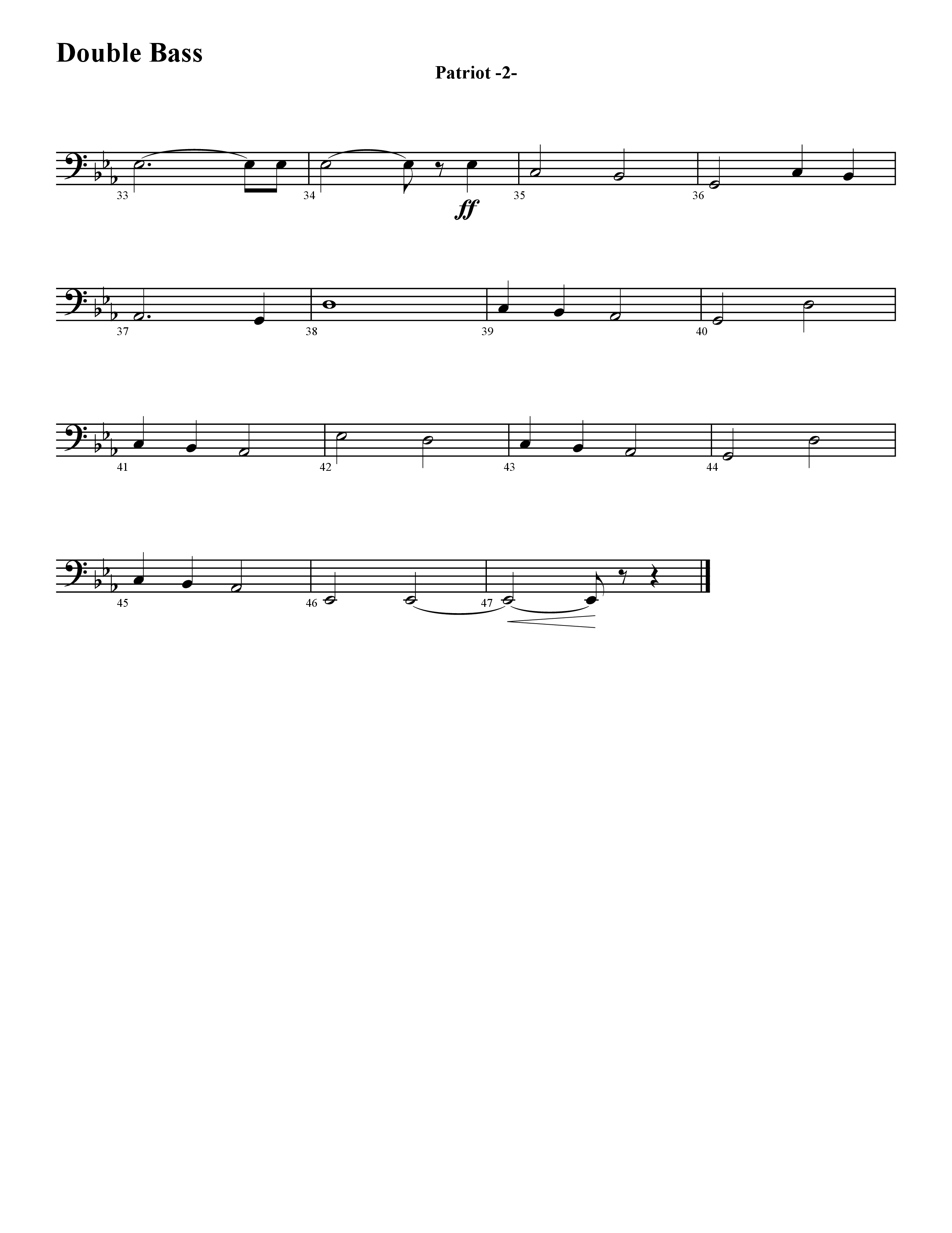 Patriot (Instrumental) Double Bass (Word Music / Arr. David Hamilton)