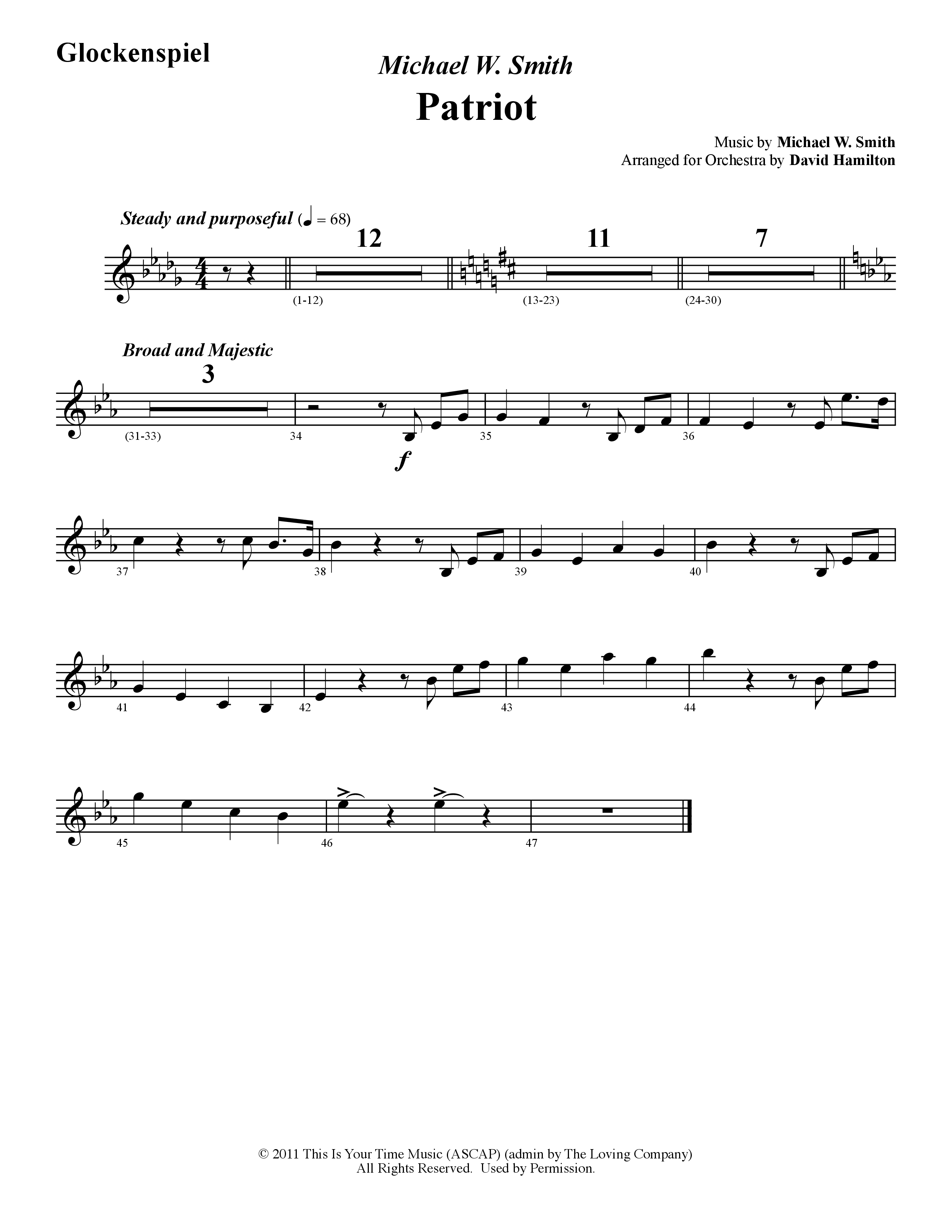Patriot (Instrumental) Glockenspiel (Word Music / Arr. David Hamilton)