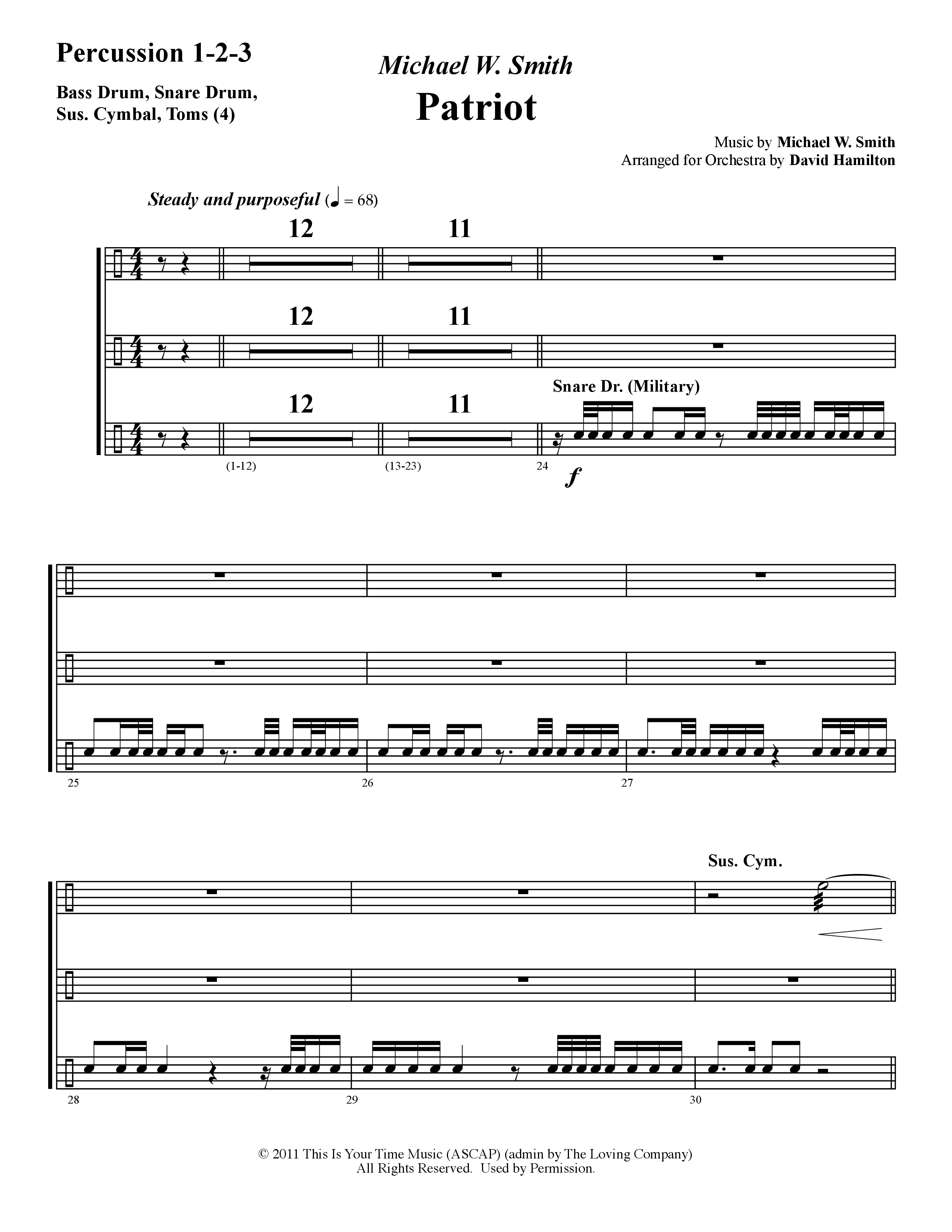Patriot (Instrumental) Percussion (Word Music / Arr. David Hamilton)