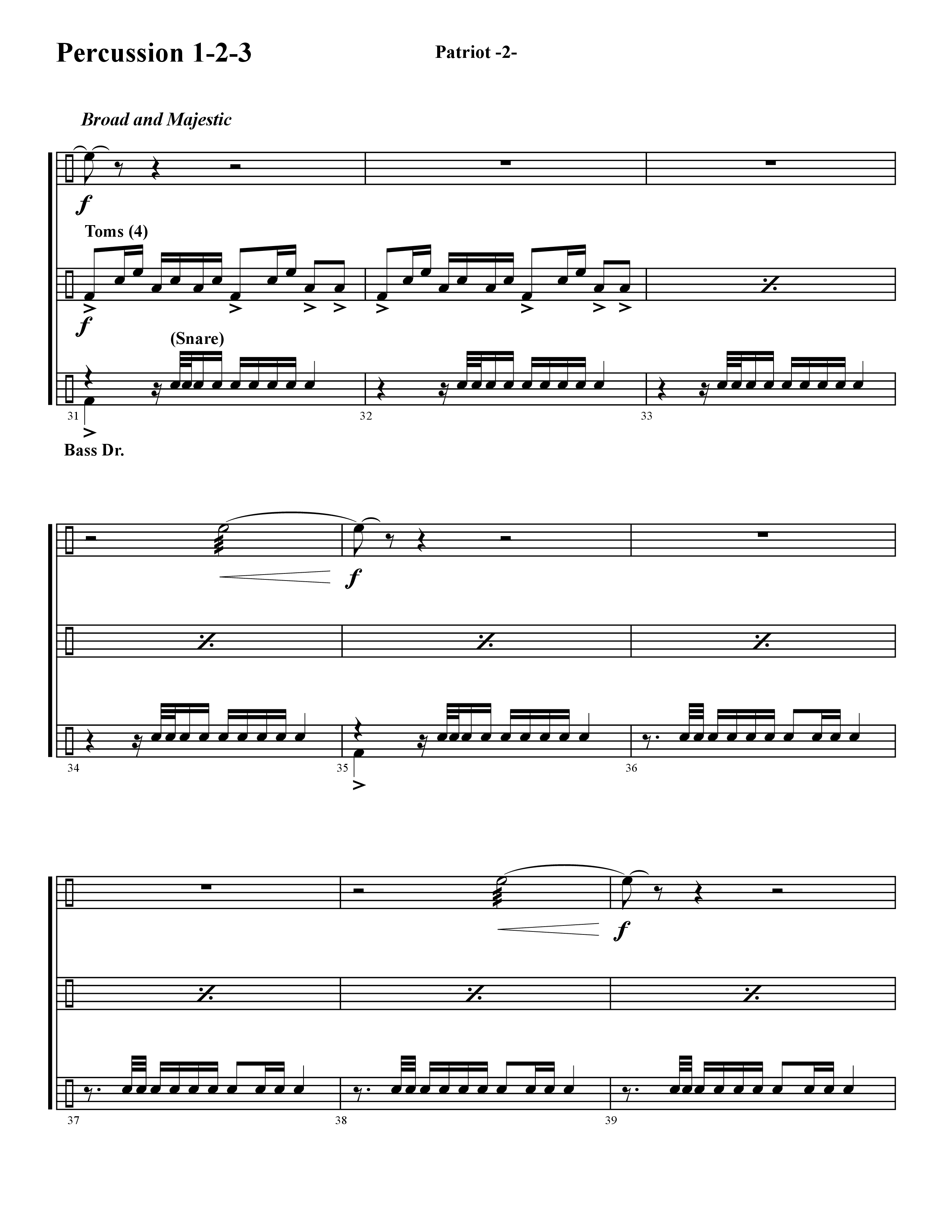 Patriot (Instrumental) Percussion (Word Music / Arr. David Hamilton)