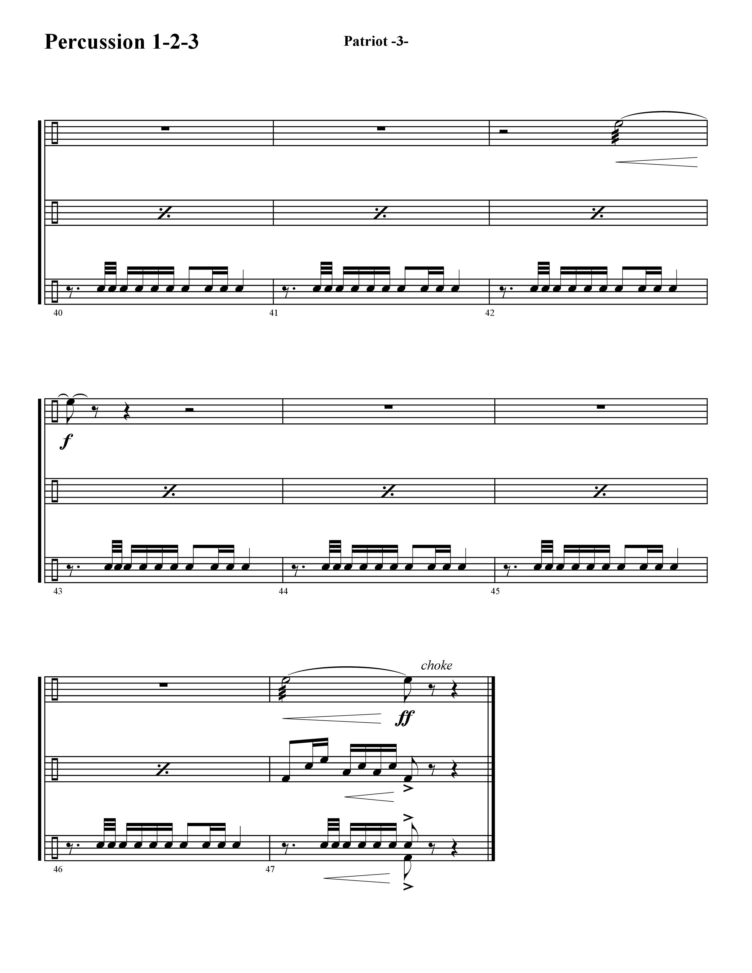 Patriot (Instrumental) Percussion (Word Music / Arr. David Hamilton)