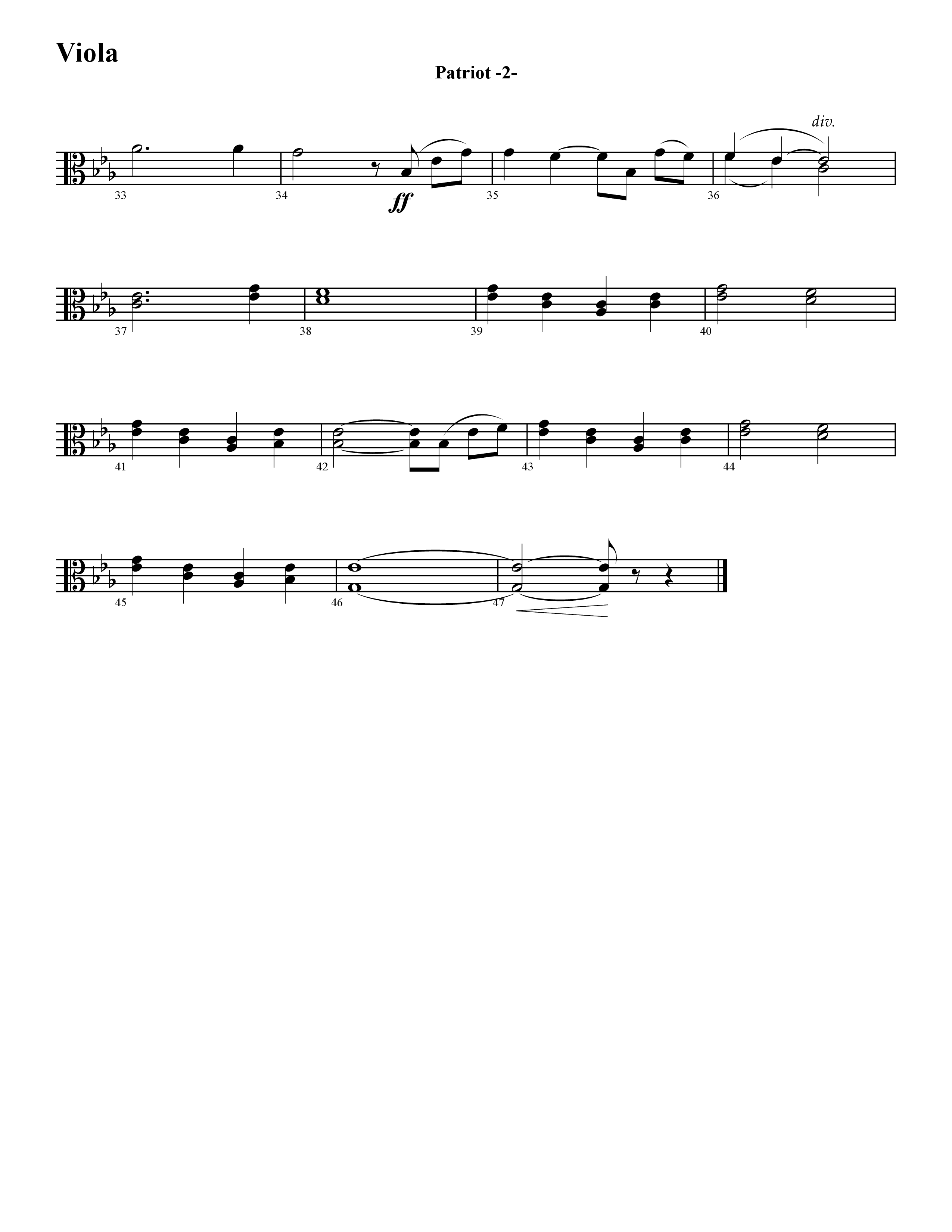 Patriot (Instrumental) Viola (Word Music / Arr. David Hamilton)