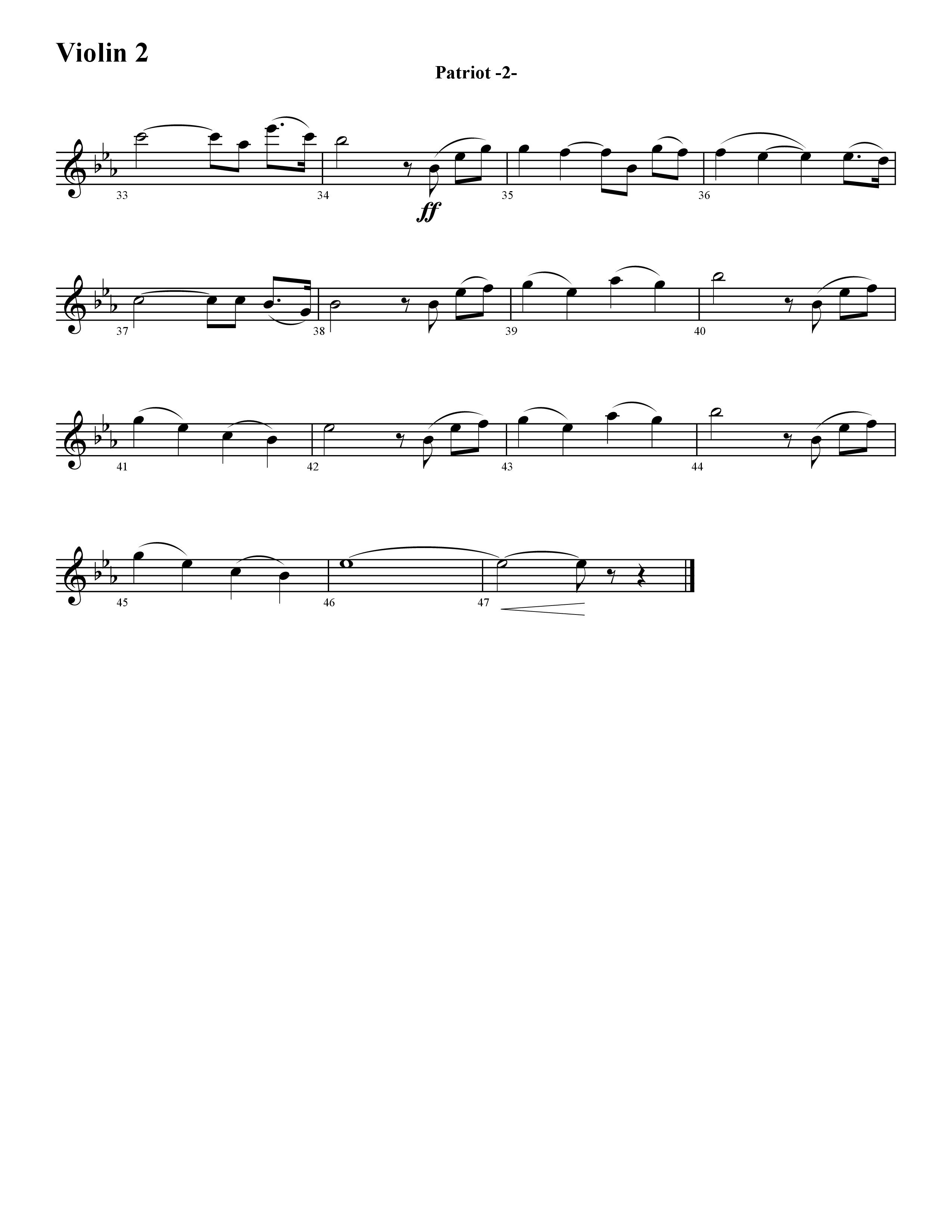 Patriot (Instrumental) Violin 2 (Word Music / Arr. David Hamilton)