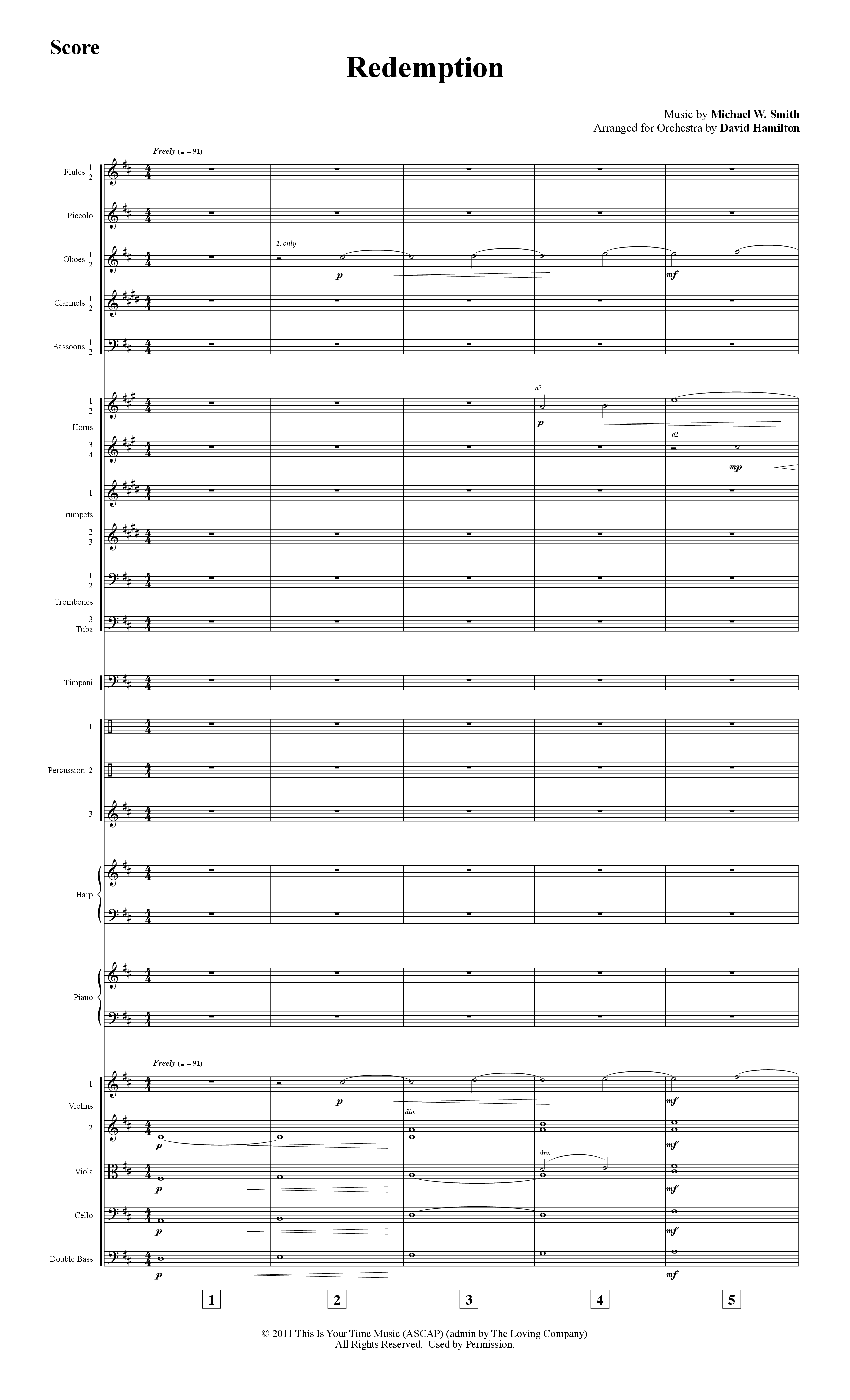 Redemption (Instrumental) Orchestration (Word Music / Arr. David Hamilton)