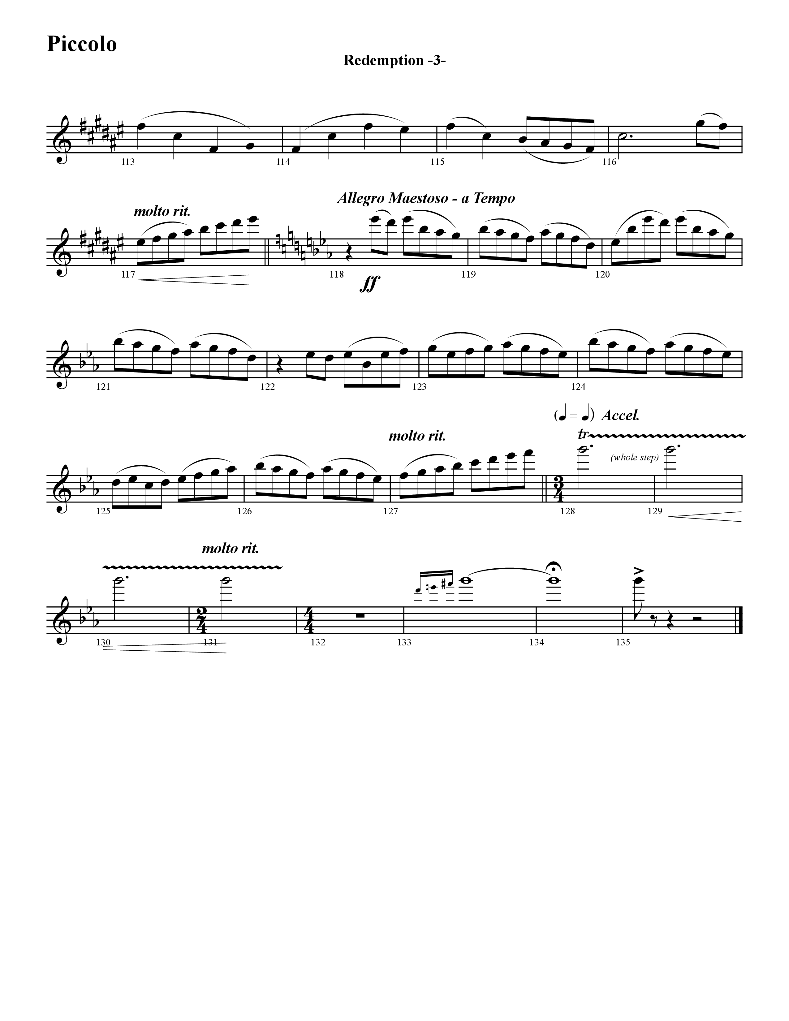 Redemption (Instrumental) Flute/Piccolo (Word Music / Arr. David Hamilton)