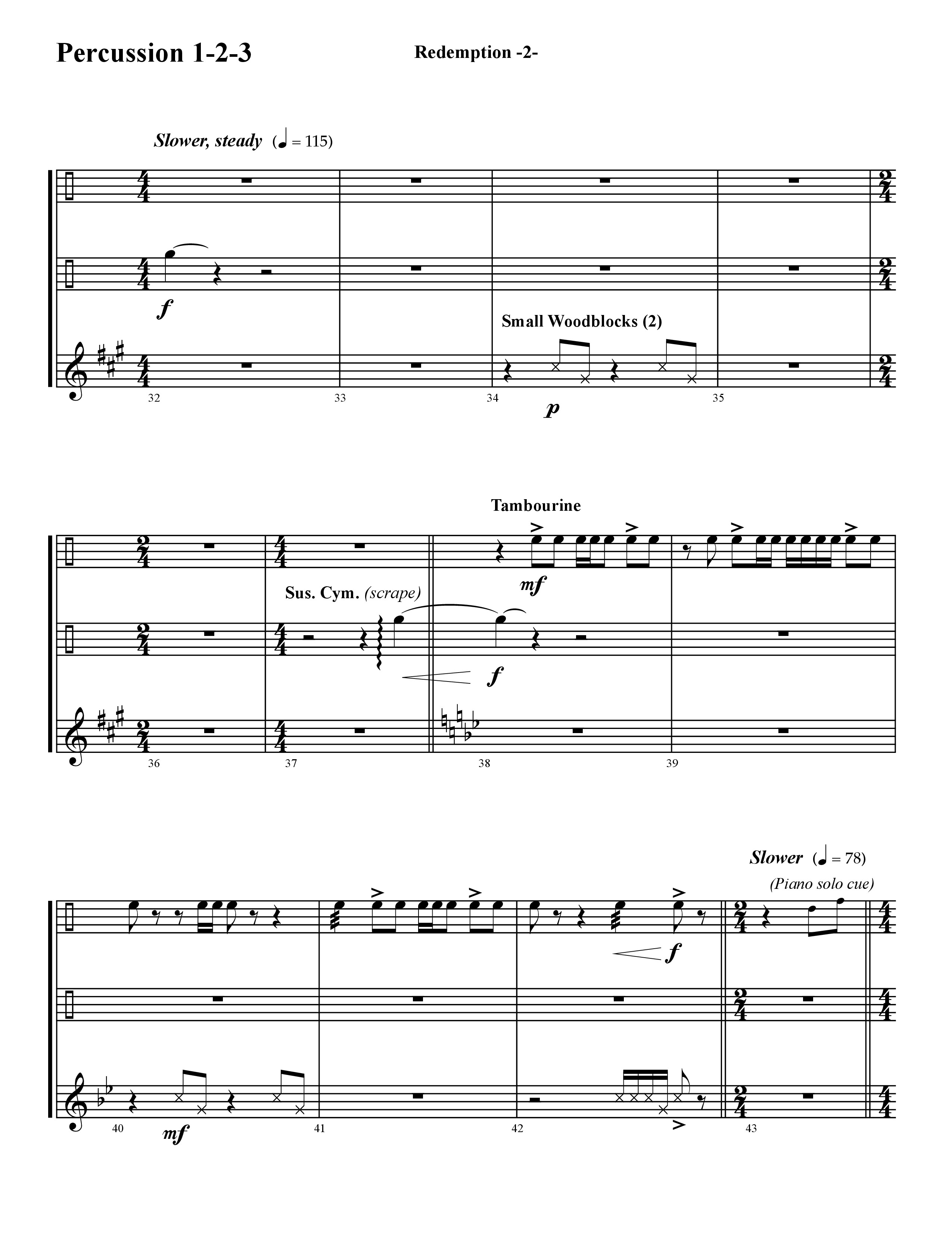 Redemption (Instrumental) Percussion (Word Music / Arr. David Hamilton)