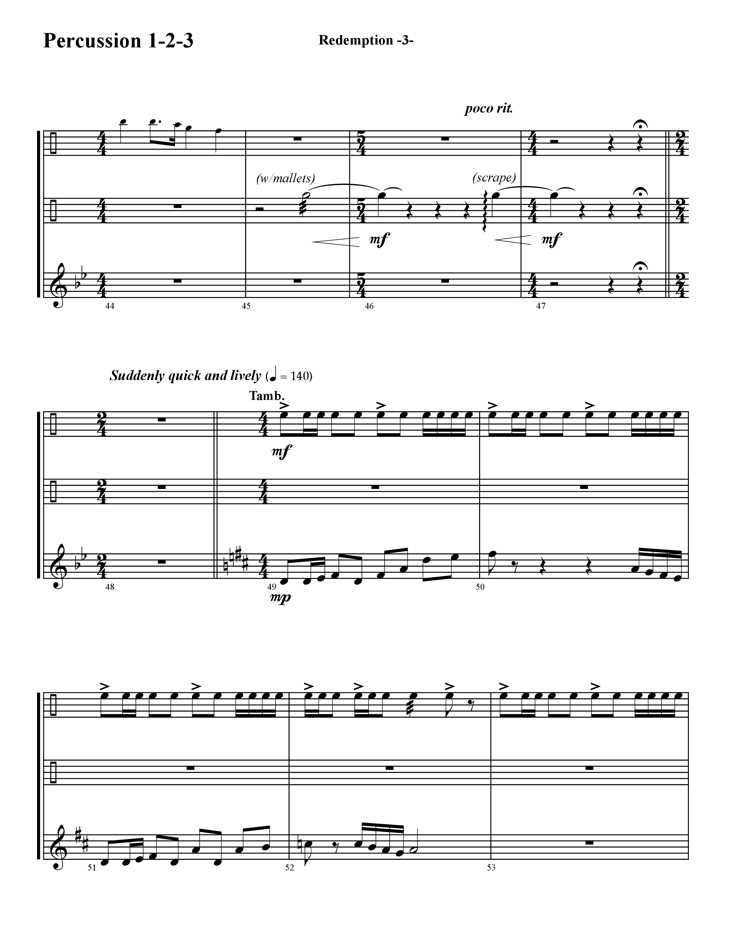 Redemption (Instrumental) Percussion (Word Music / Arr. David Hamilton)