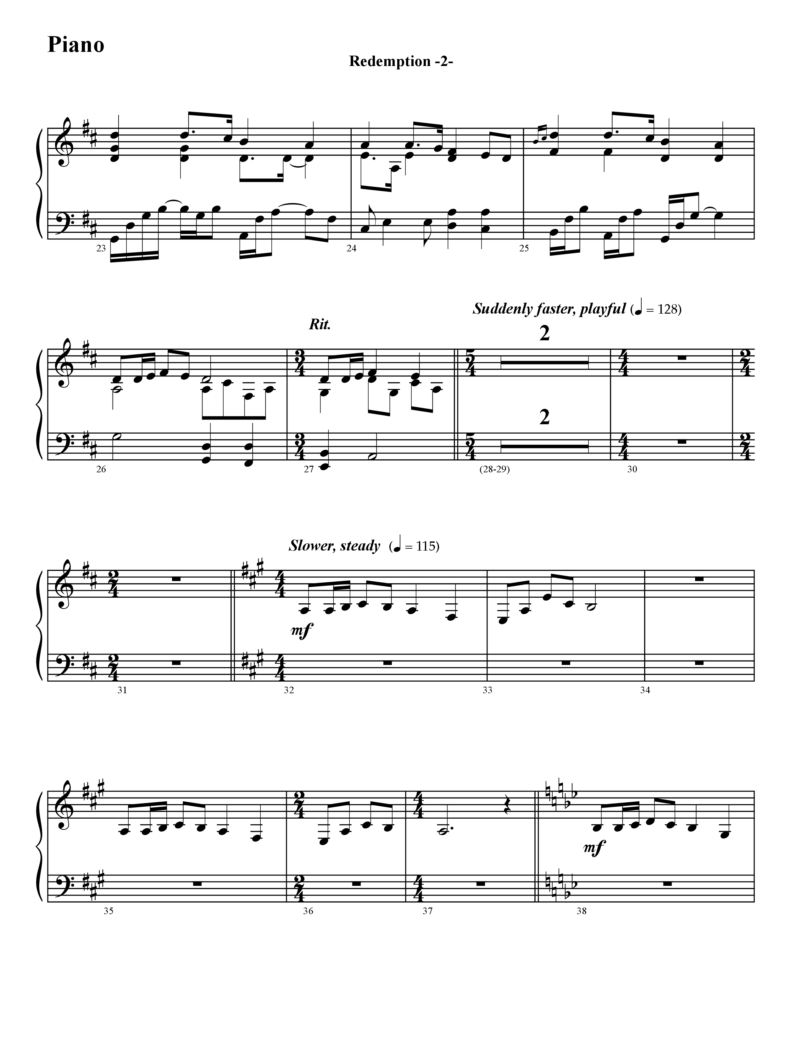 Redemption (Instrumental) Piano Sheet (Word Music / Arr. David Hamilton)