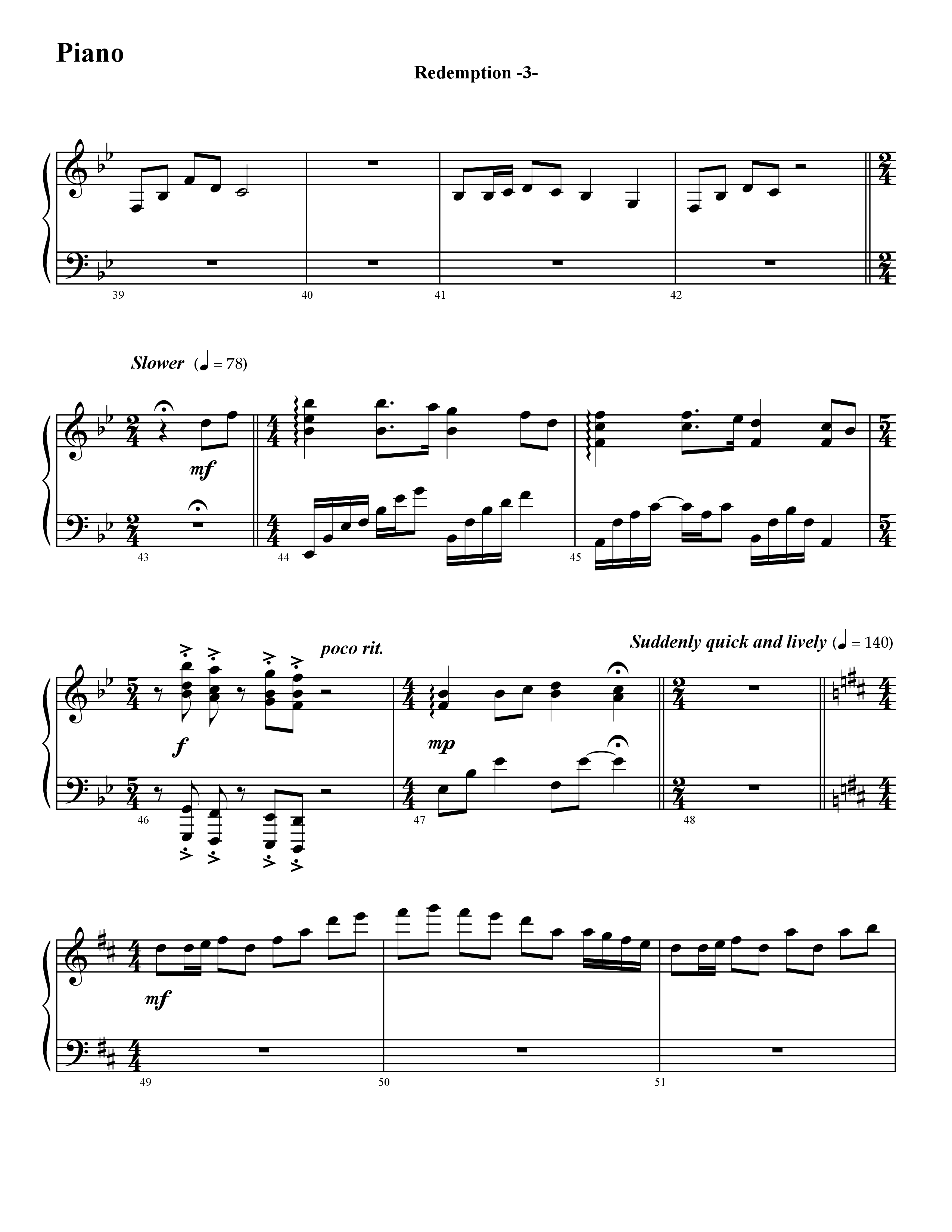 Redemption (Instrumental) Piano Sheet (Word Music / Arr. David Hamilton)