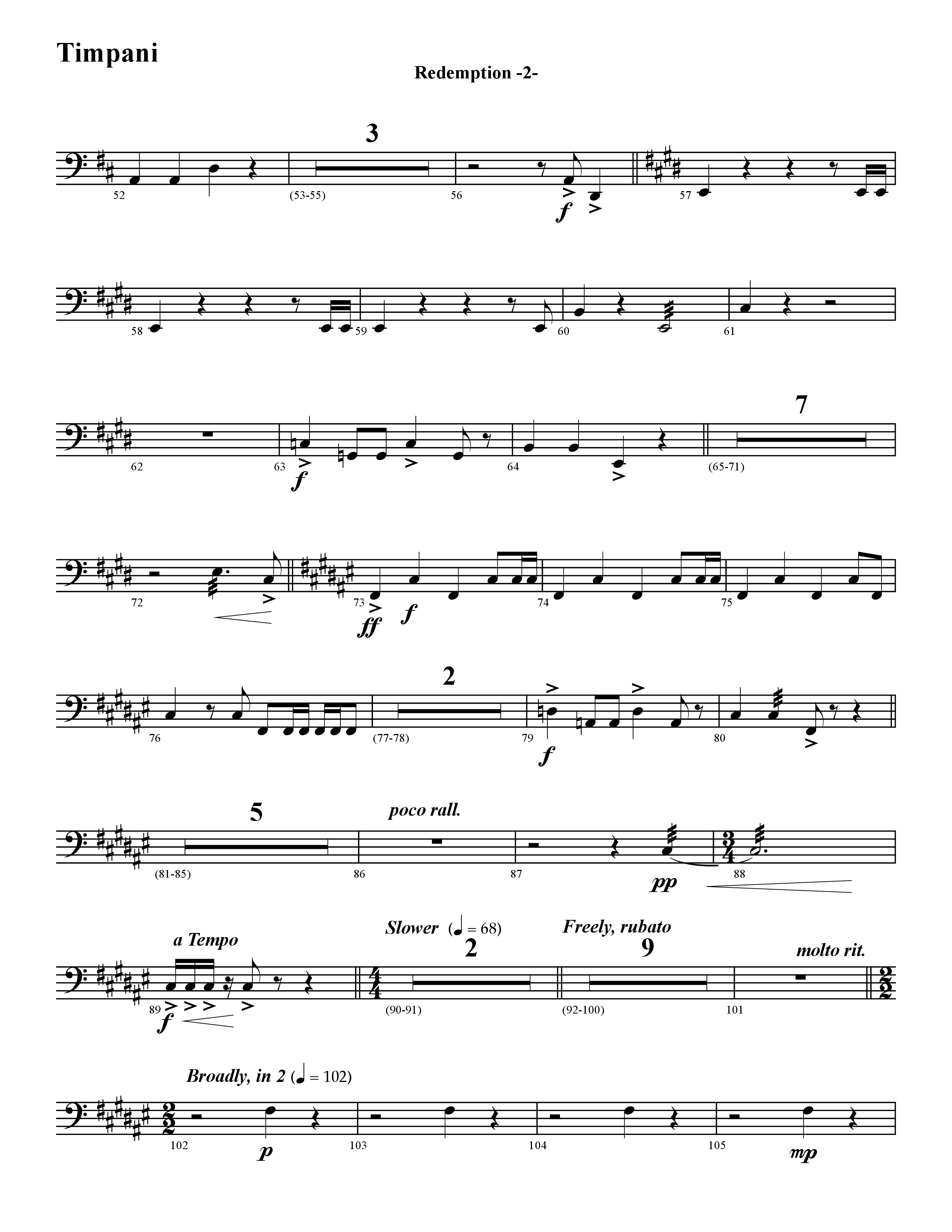 Redemption (Instrumental) Timpani (Word Music / Arr. David Hamilton)