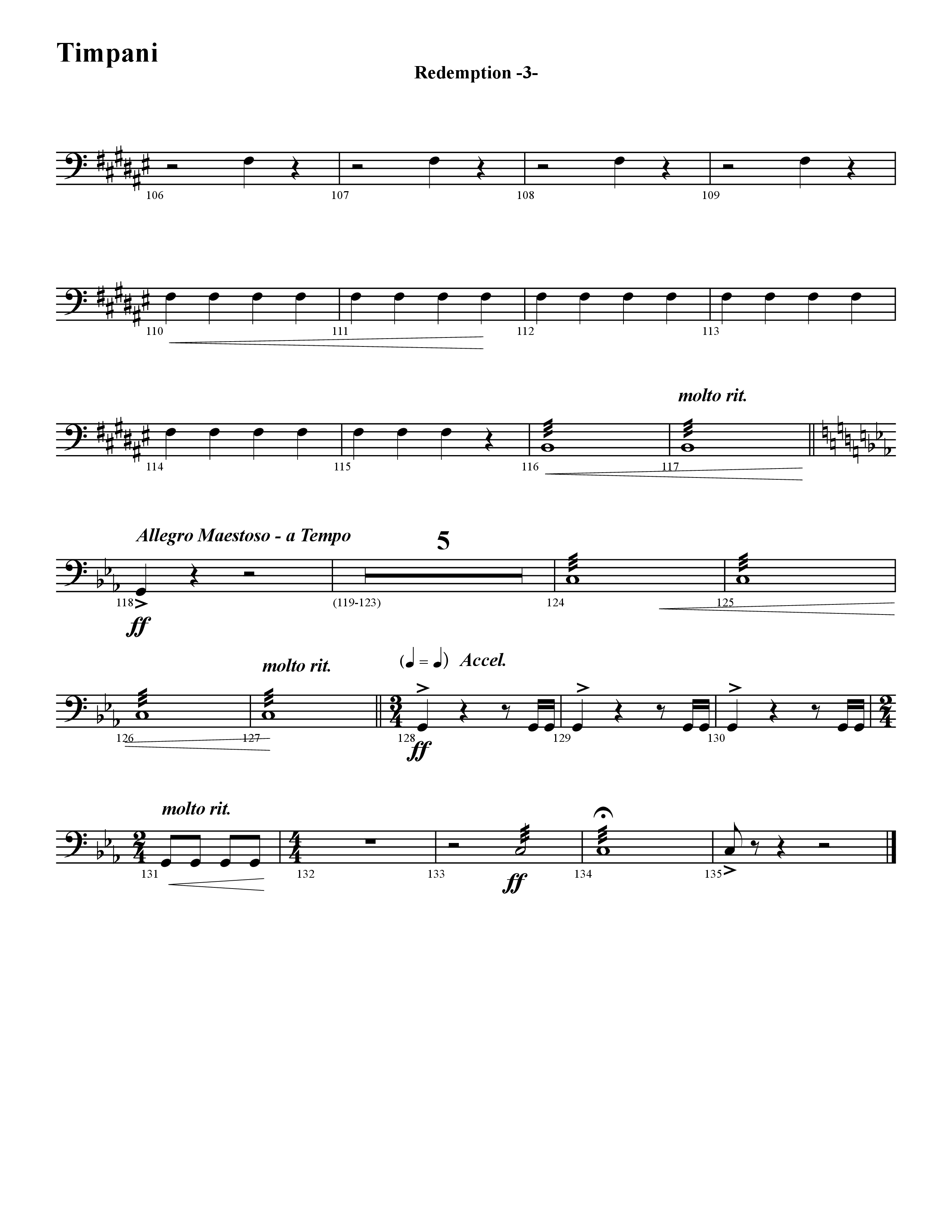 Redemption (Instrumental) Timpani (Word Music / Arr. David Hamilton)