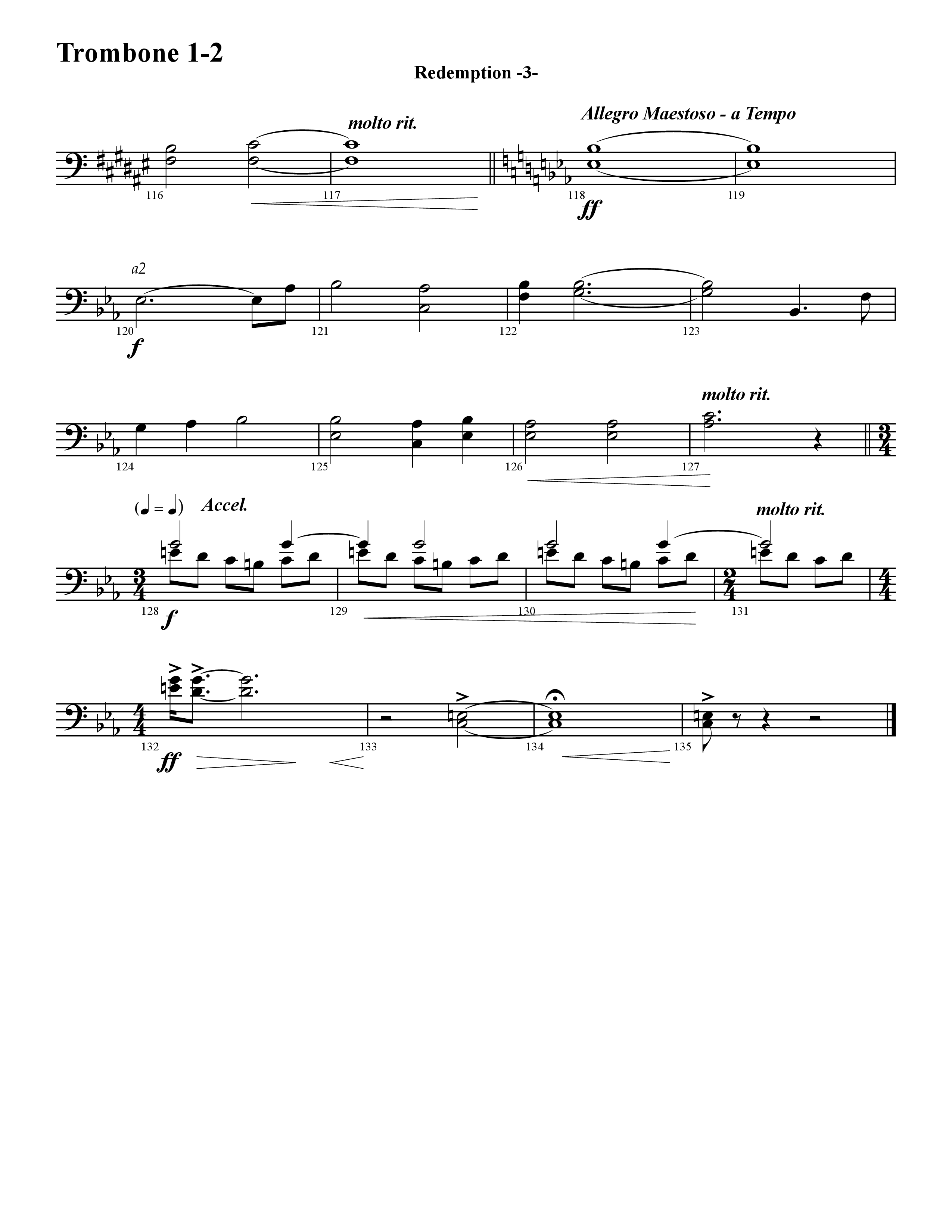 Redemption (Instrumental) Trombone 1/2 (Word Music / Arr. David Hamilton)