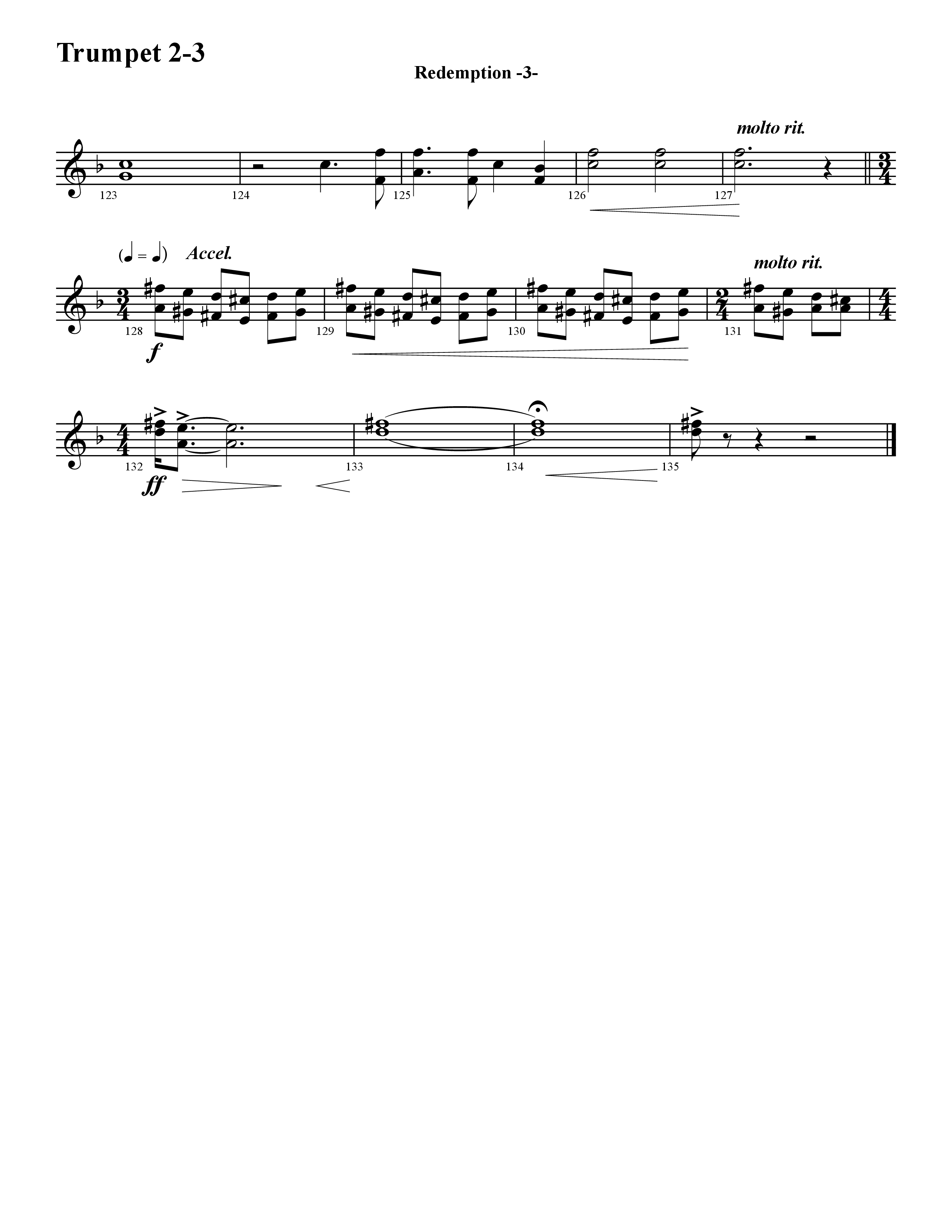 Redemption (Instrumental) Trumpet 2/3 (Word Music / Arr. David Hamilton)
