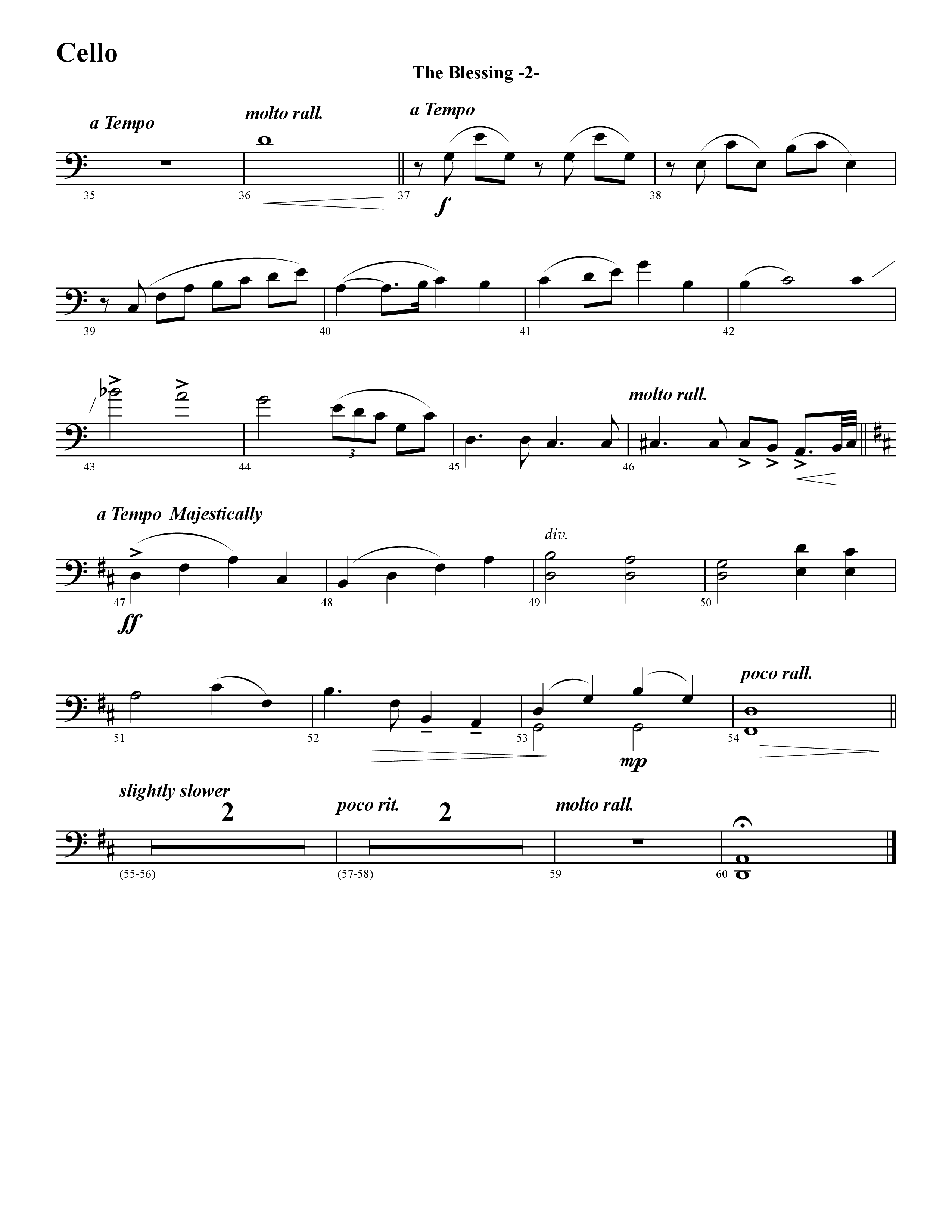 The Blessing (Instrumental) Cello (Word Music / Arr. David Hamilton)