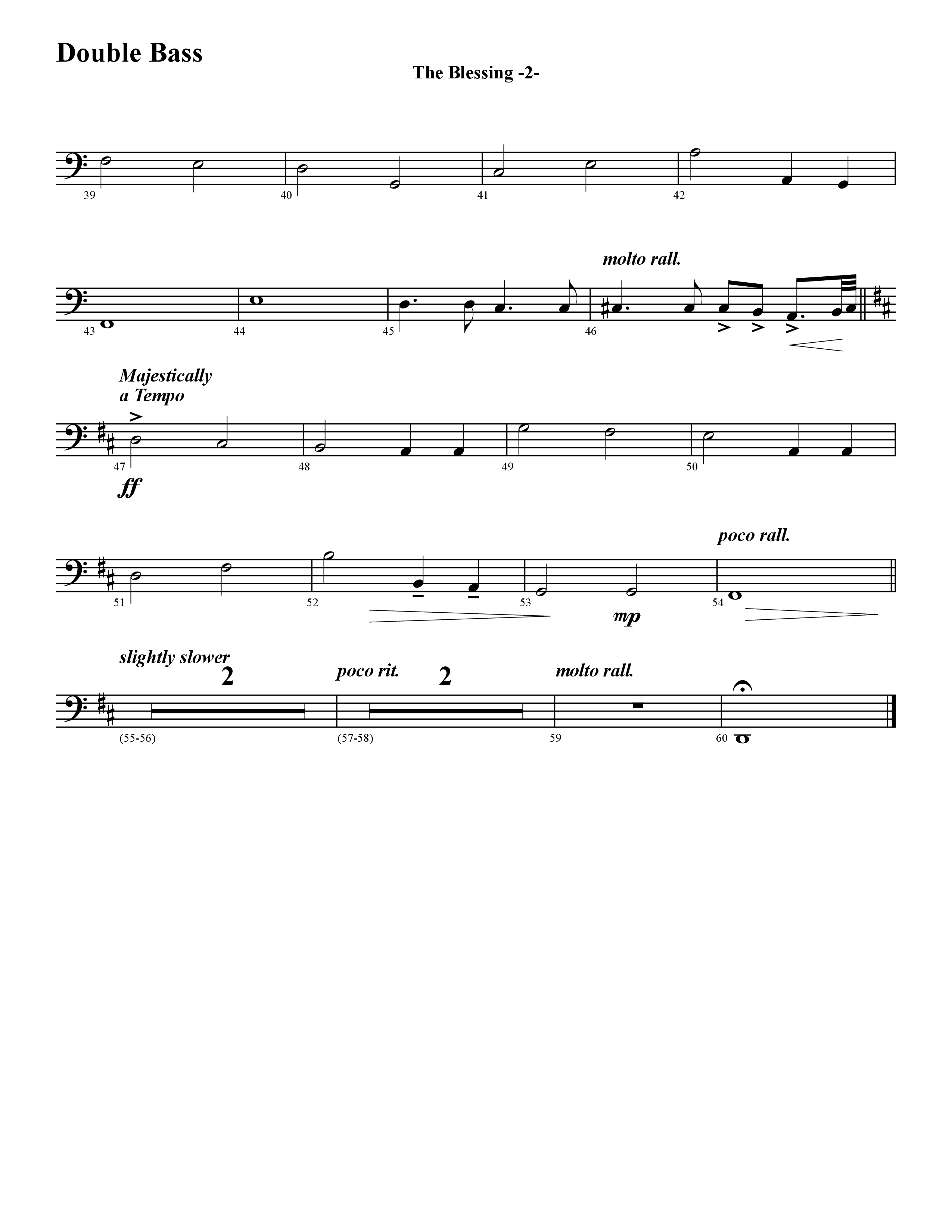 The Blessing (Instrumental) Double Bass (Word Music / Arr. David Hamilton)