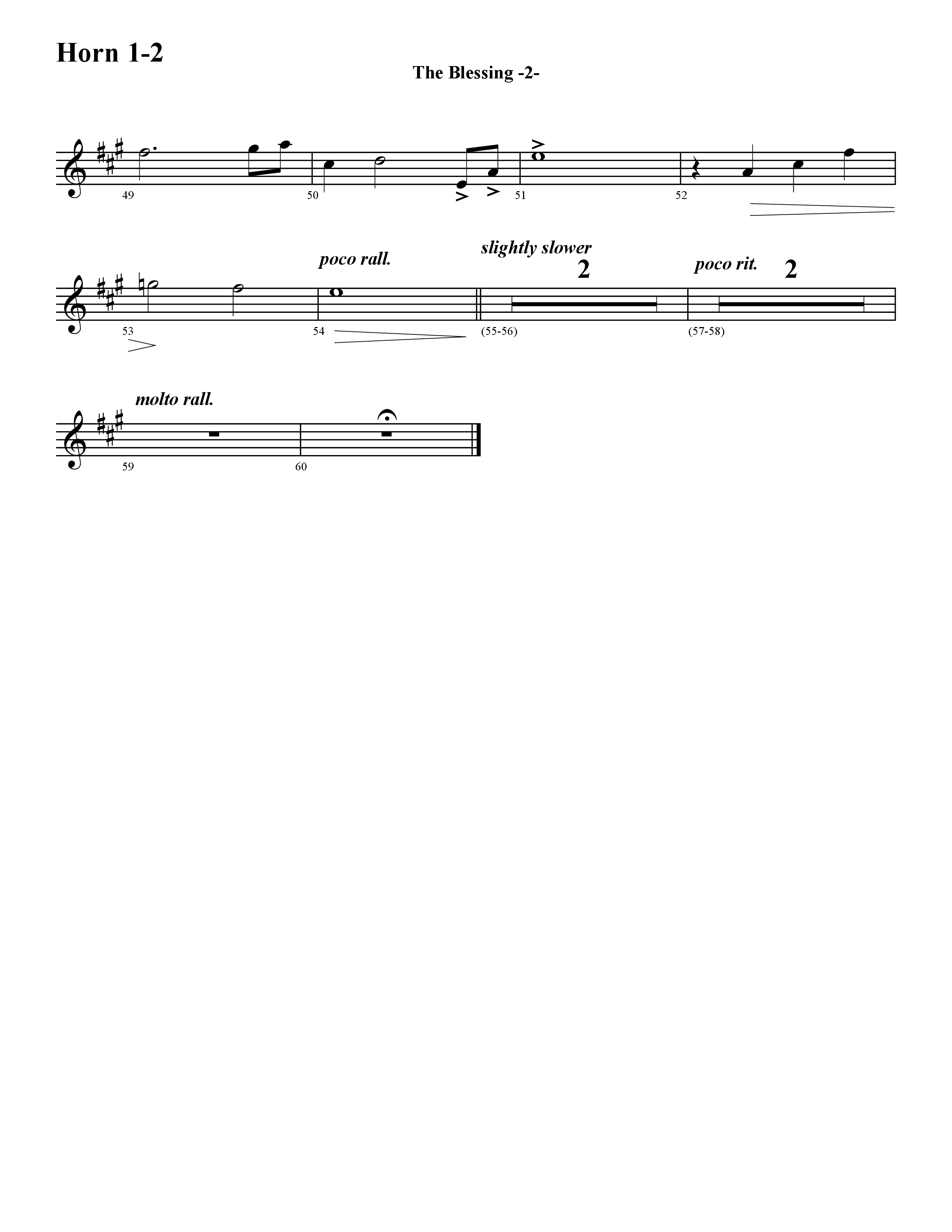 The Blessing (Instrumental) French Horn 1/2 (Word Music / Arr. David Hamilton)