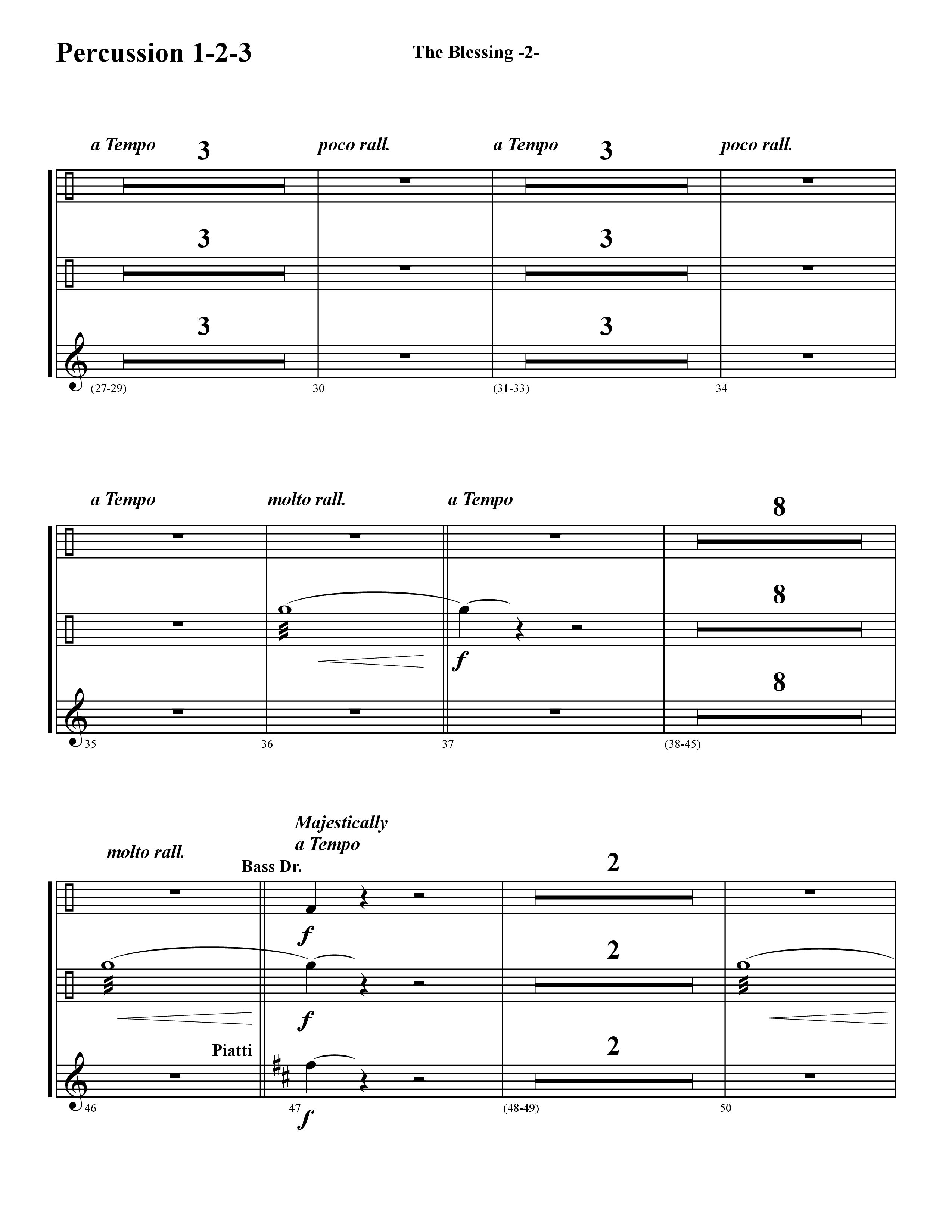 The Blessing (Instrumental) Percussion (Word Music / Arr. David Hamilton)