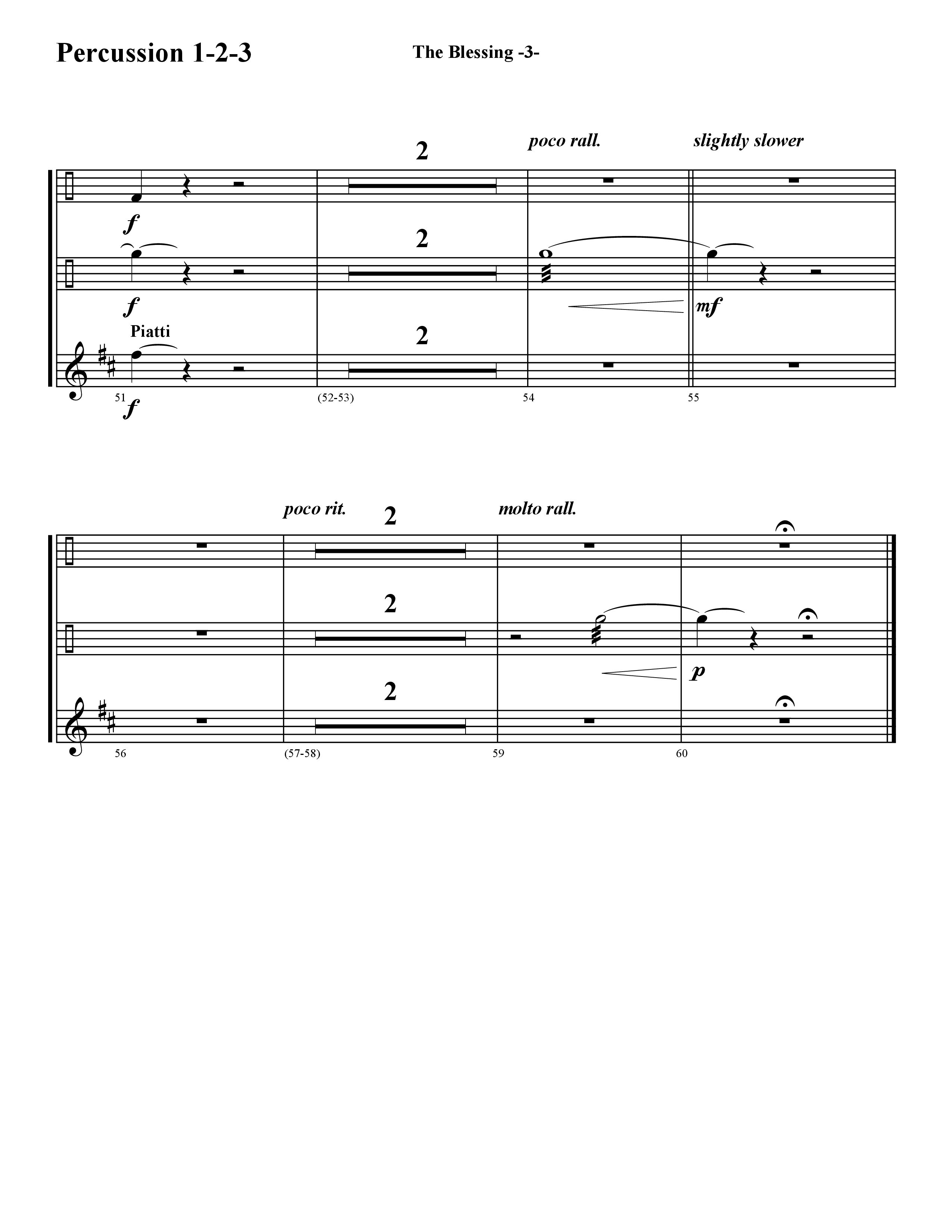 The Blessing (Instrumental) Percussion (Word Music / Arr. David Hamilton)