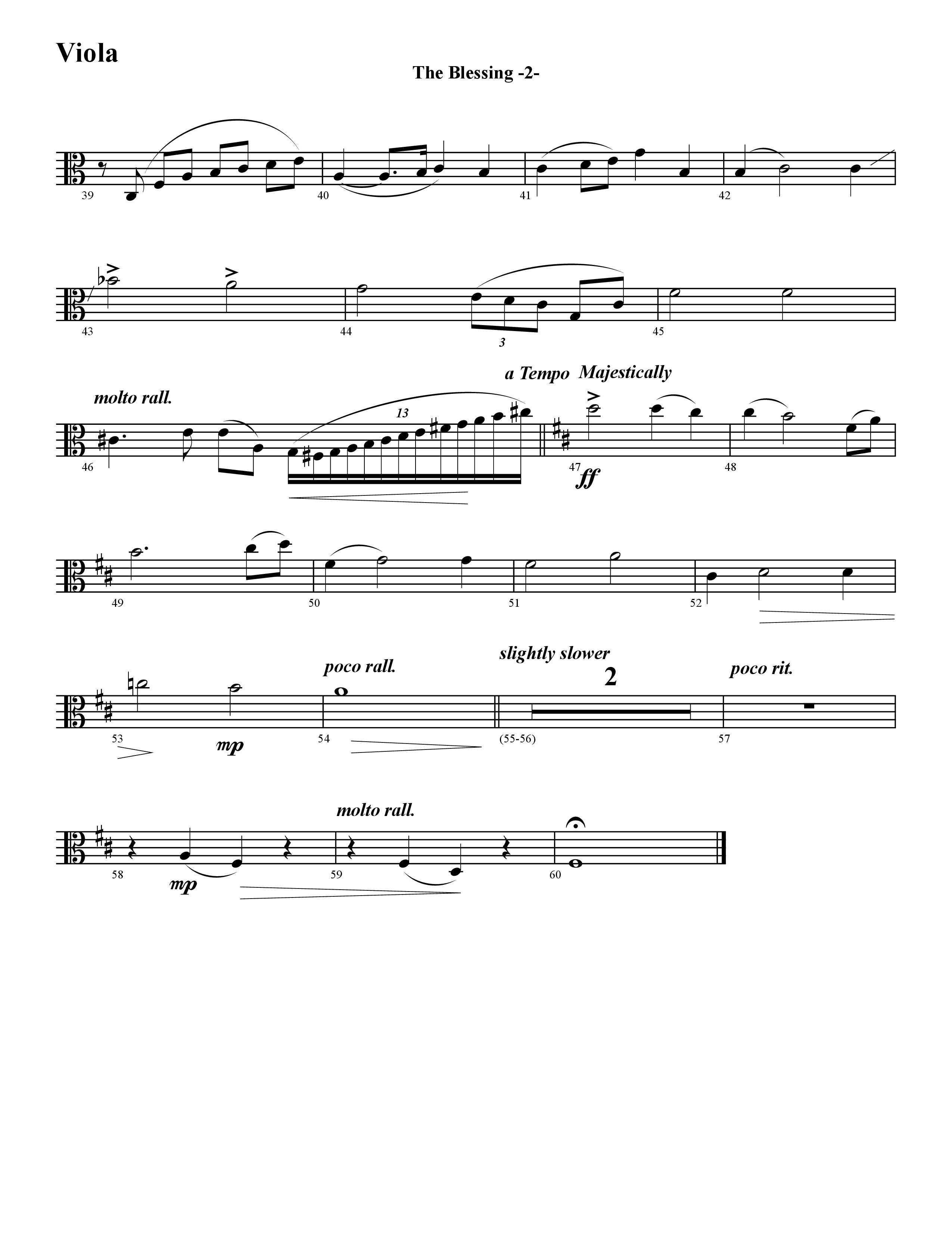 The Blessing (Instrumental) Viola (Word Music / Arr. David Hamilton)